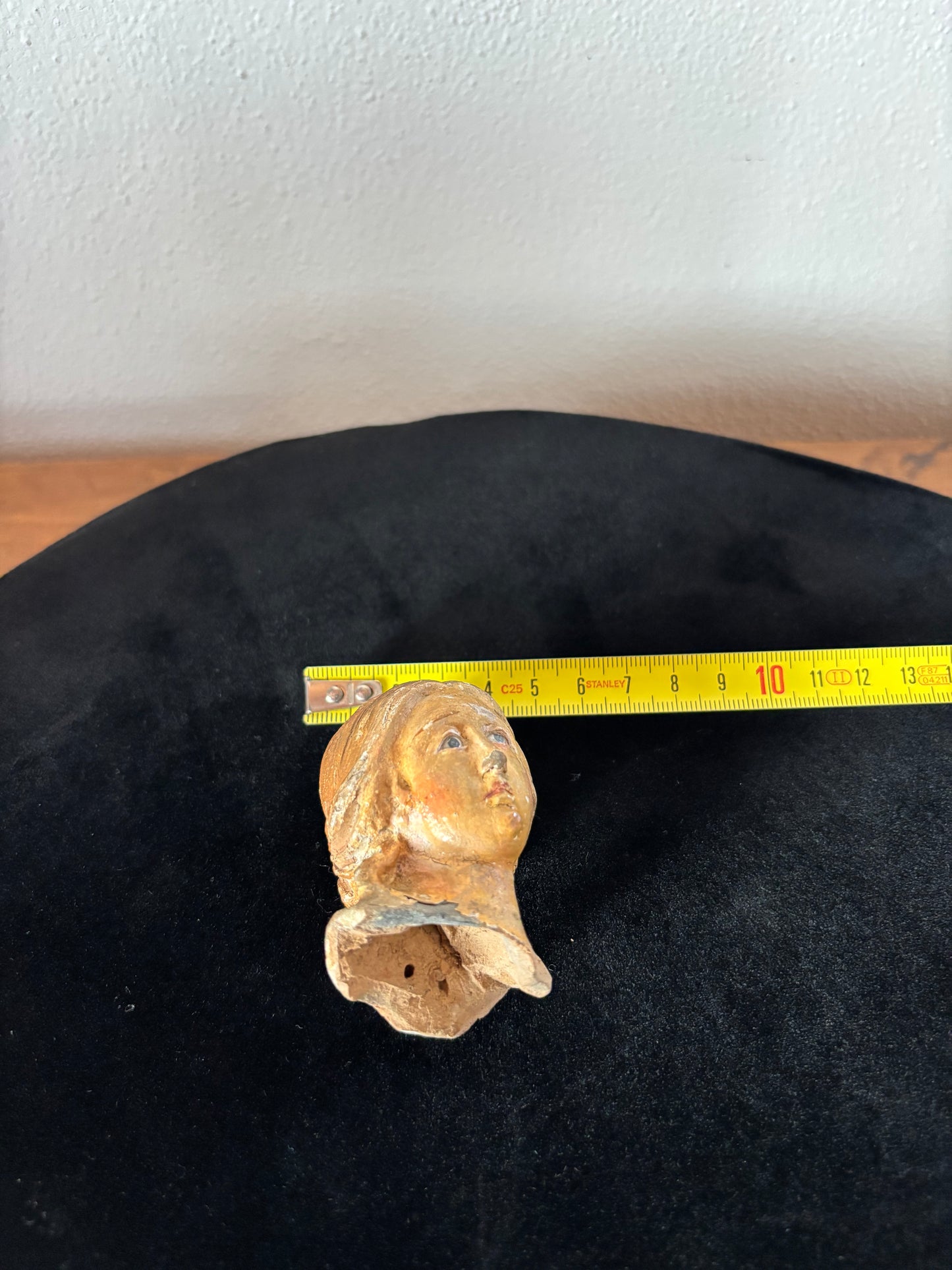Terracotta Head of Madonna/Saint with Glass Eyes