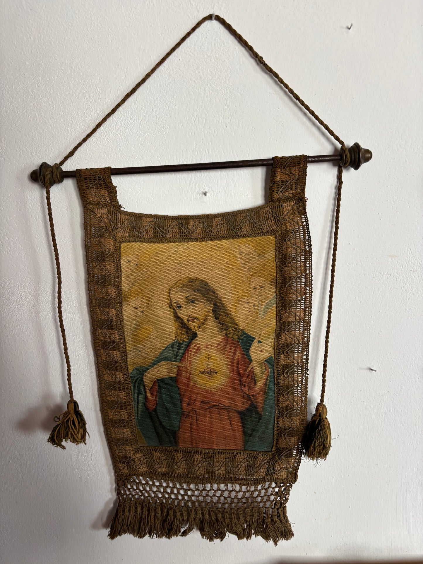Religious Banner with the Sacred Heart of Jesus