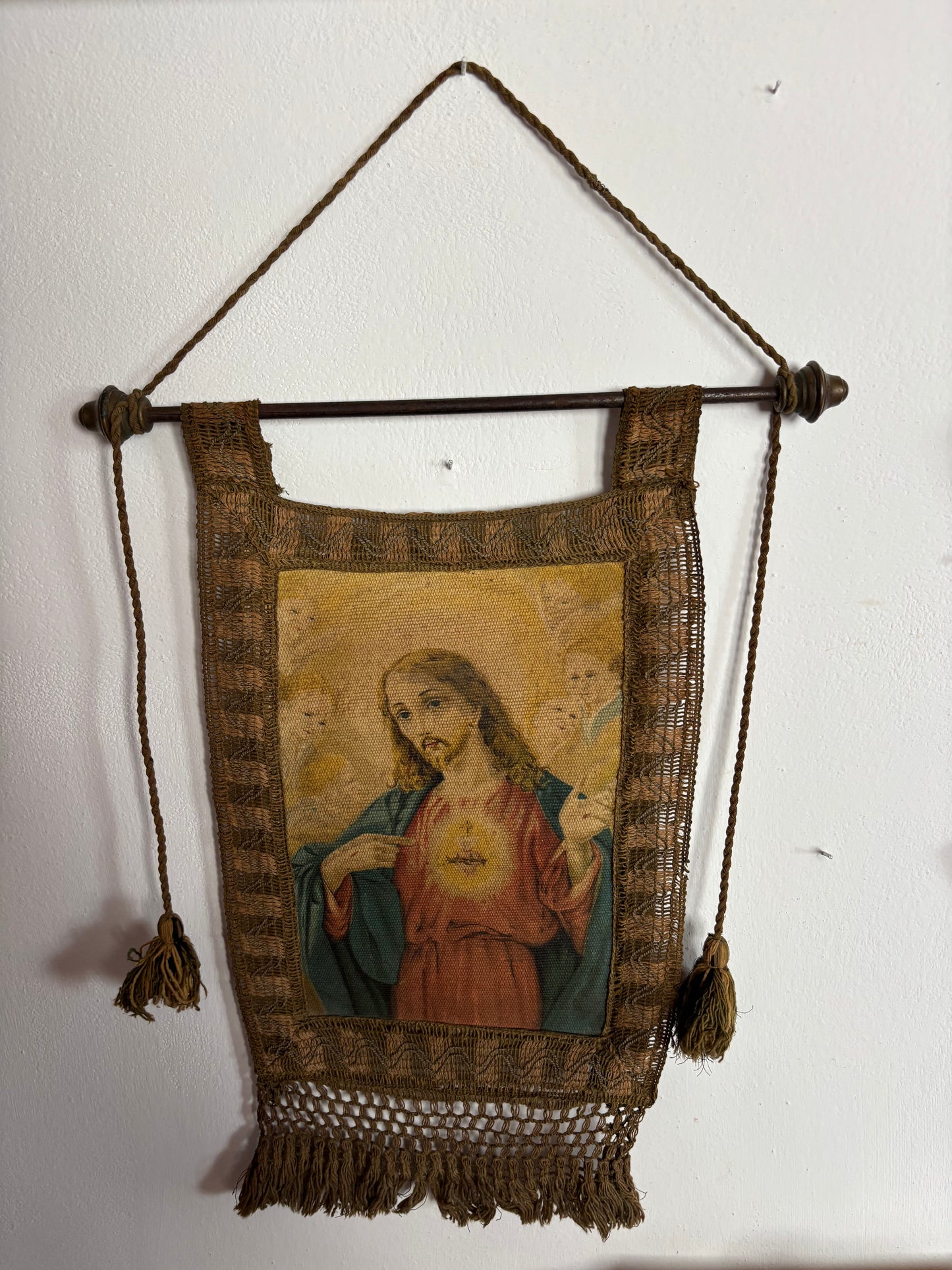 Religious Banner with the Sacred Heart of Jesus
