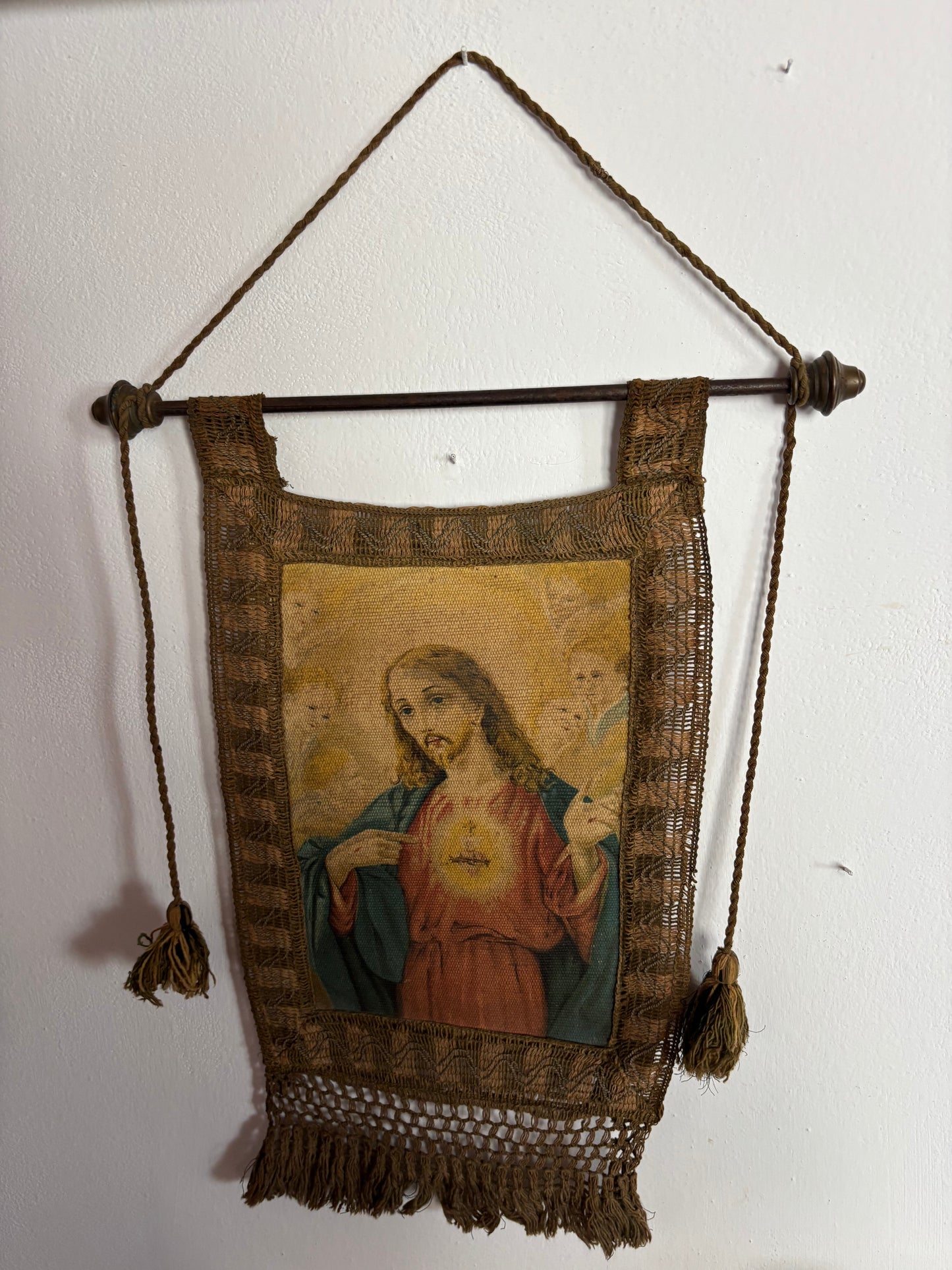 Religious Banner with the Sacred Heart of Jesus