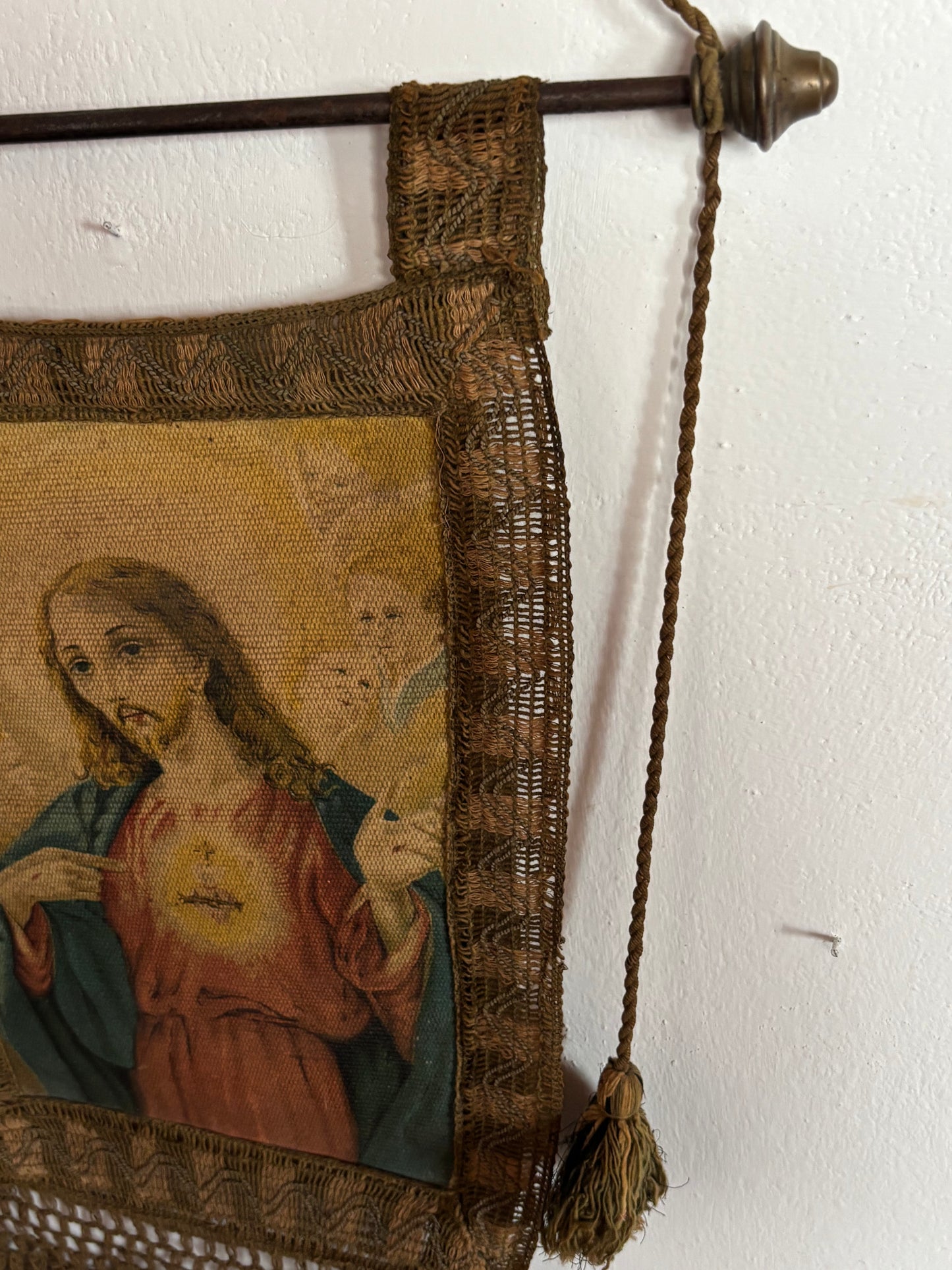 Religious Banner with the Sacred Heart of Jesus