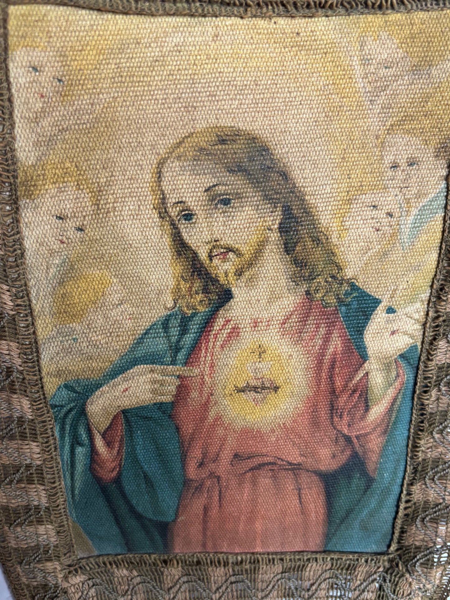 Religious Banner with the Sacred Heart of Jesus