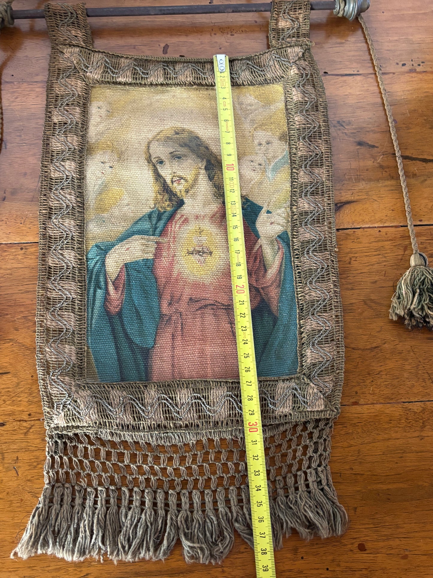 Religious Banner with the Sacred Heart of Jesus