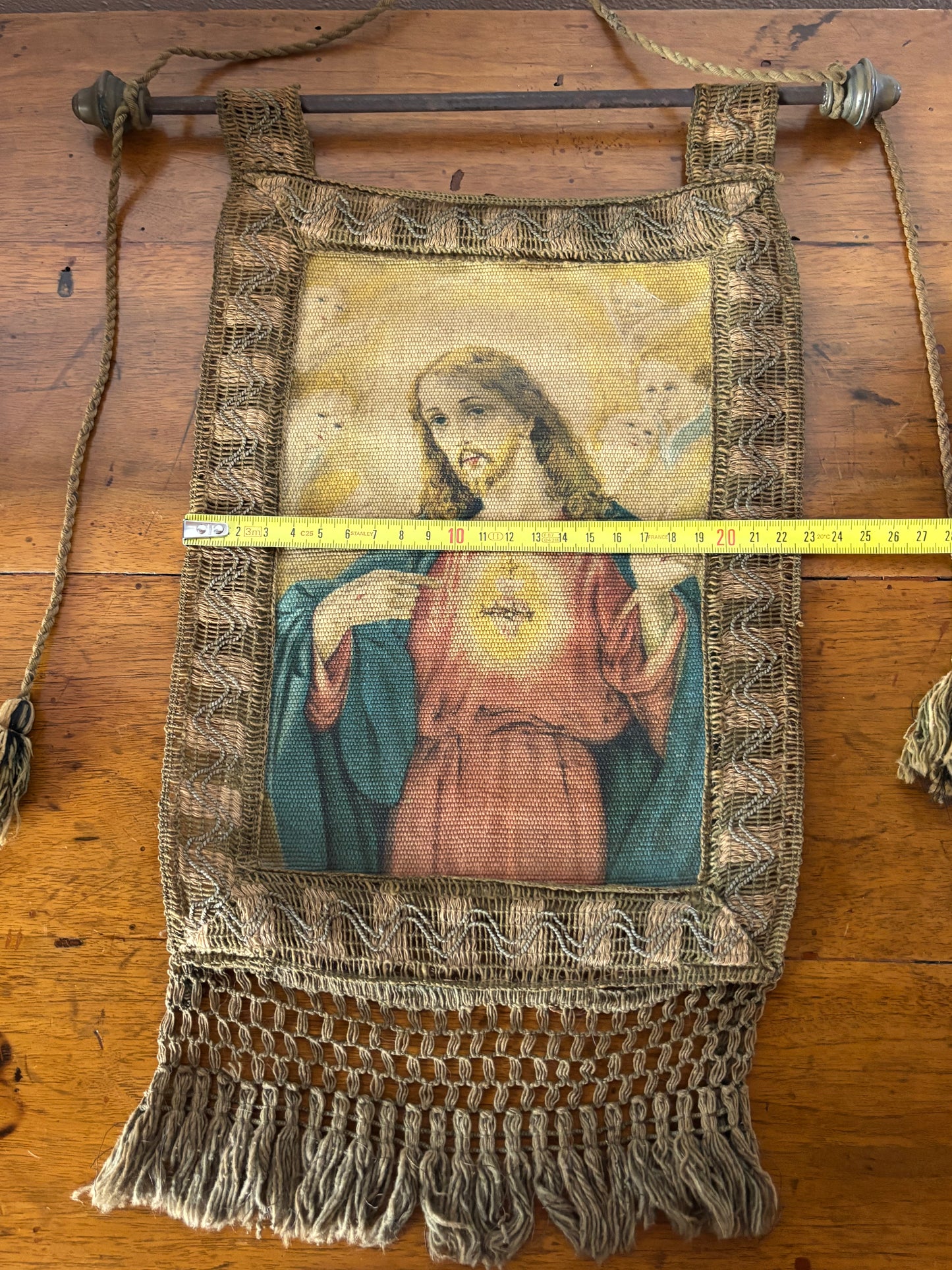 Religious Banner with the Sacred Heart of Jesus