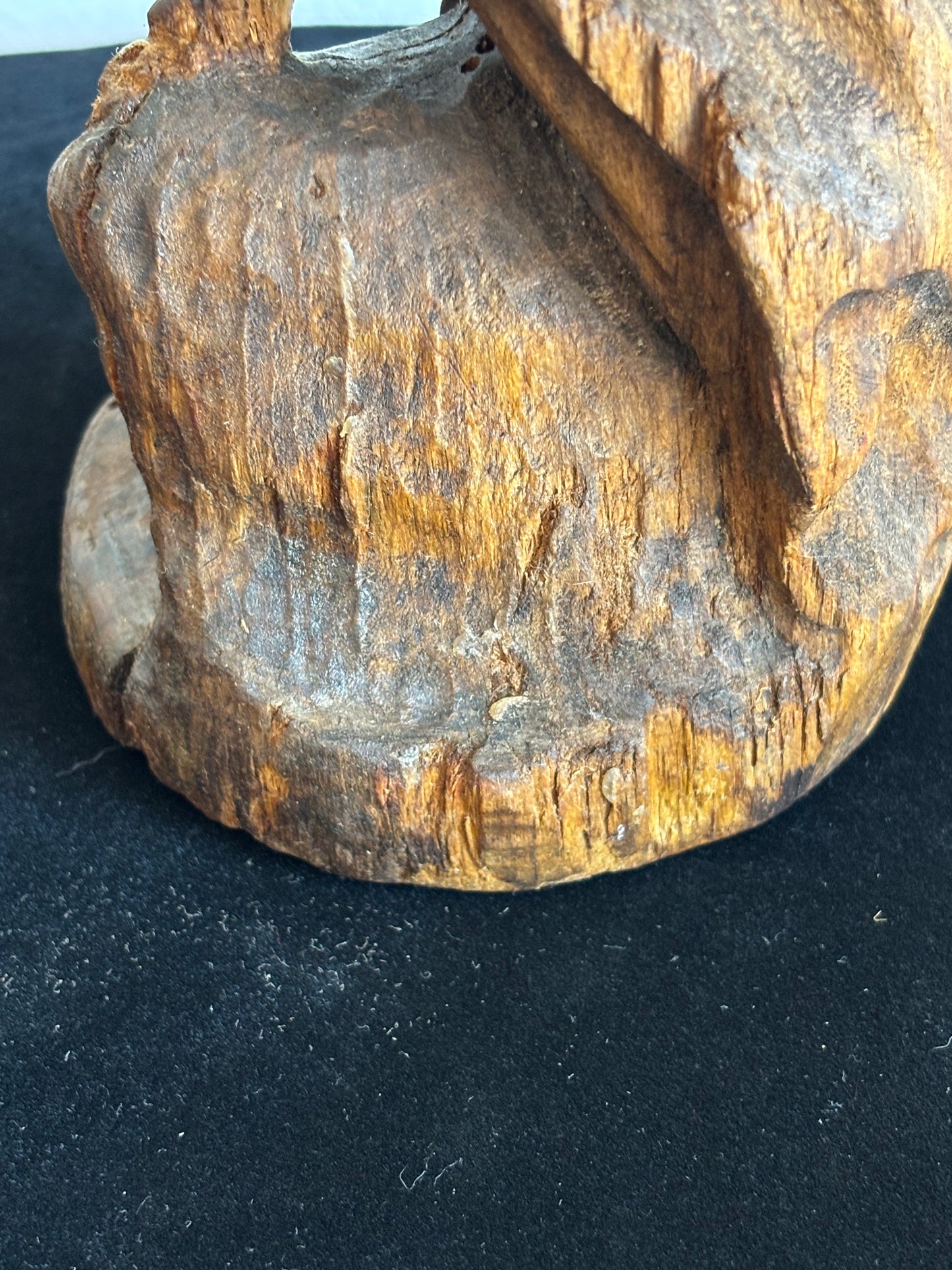 Wooden Sculpture “The Bather” – Vintage Figurative Art