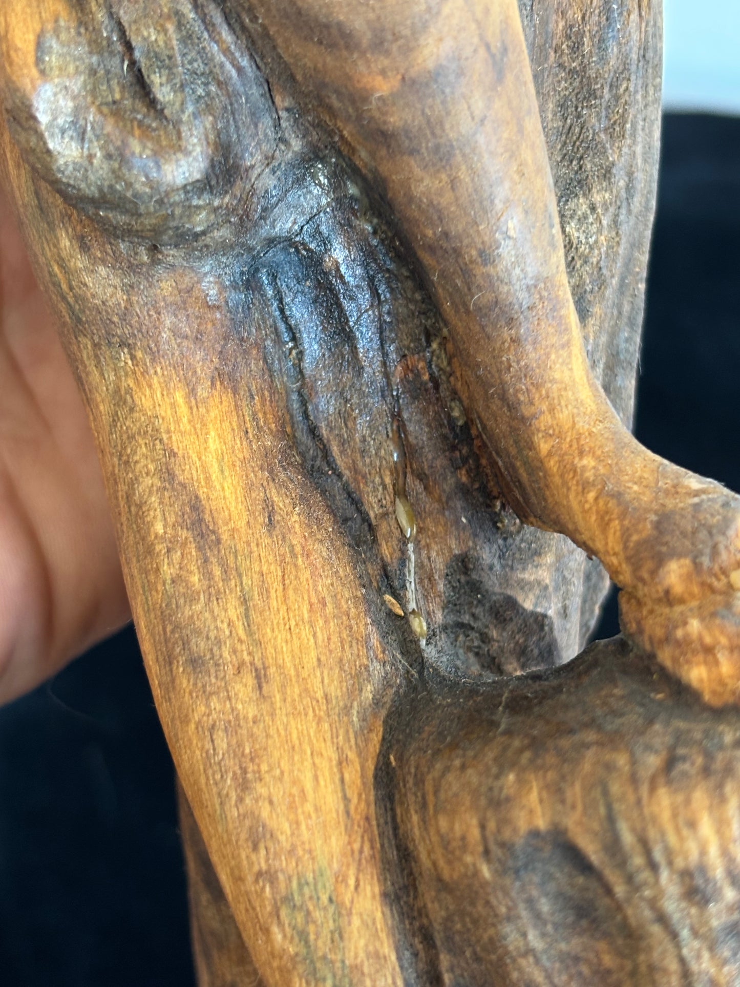 Wooden Sculpture “The Bather” – Vintage Figurative Art