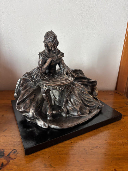 Statua galvanizzata firmata Bruno Tornati – Scultura da centrotavola primo ’900