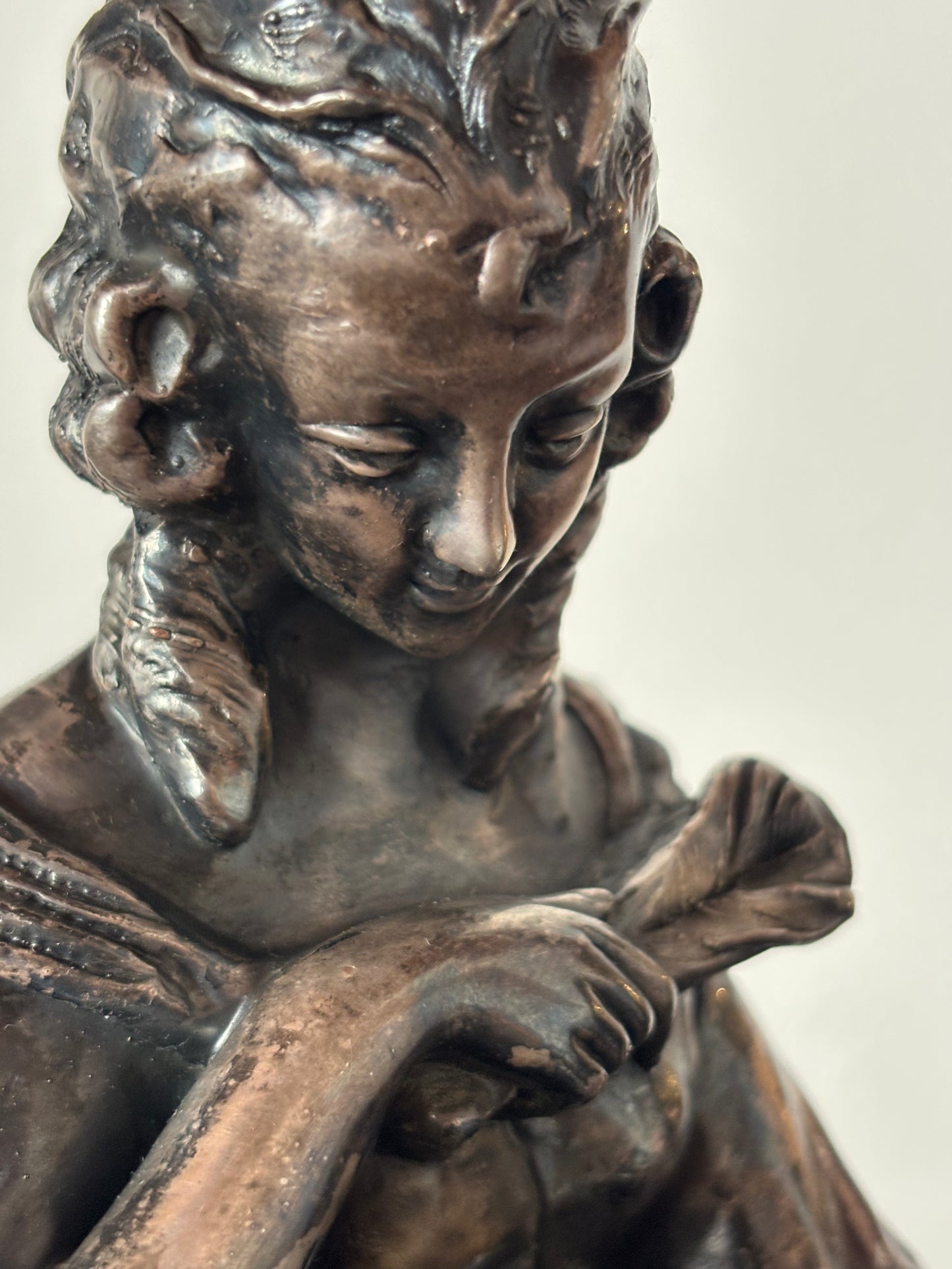 Statua galvanizzata firmata Bruno Tornati – Scultura da centrotavola primo ’900