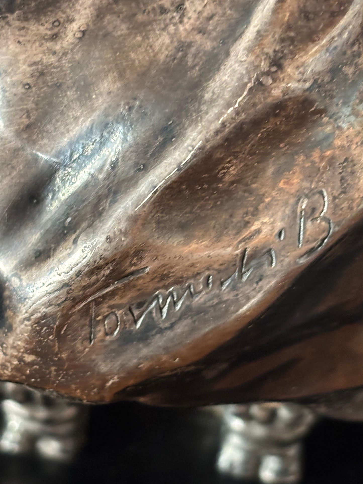 Statua galvanizzata firmata Bruno Tornati – Scultura da centrotavola primo ’900