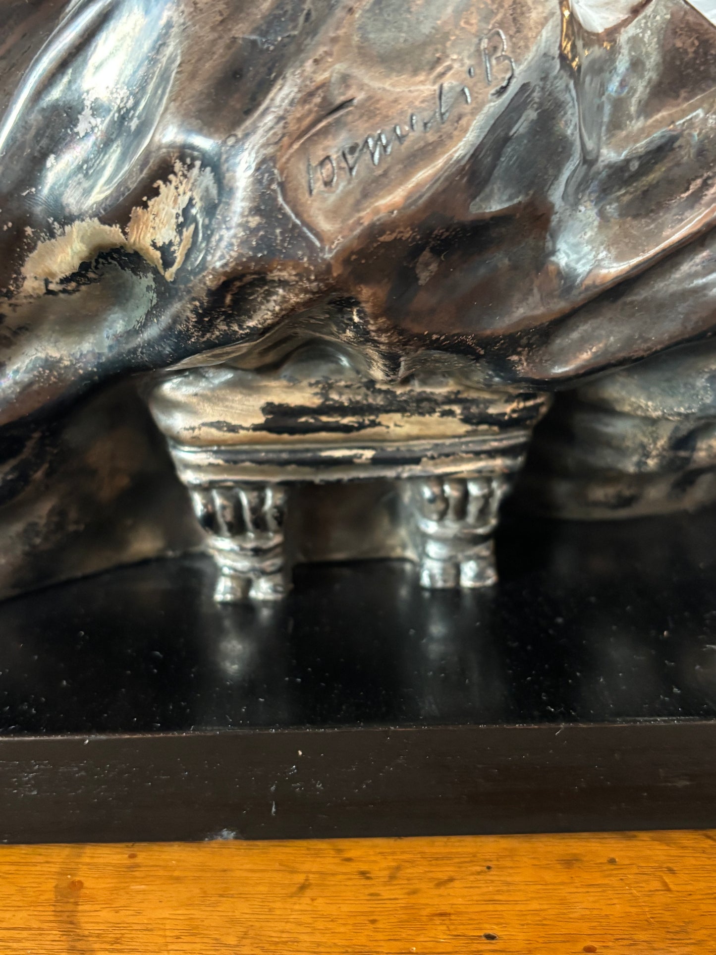 Statua galvanizzata firmata Bruno Tornati – Scultura da centrotavola primo ’900