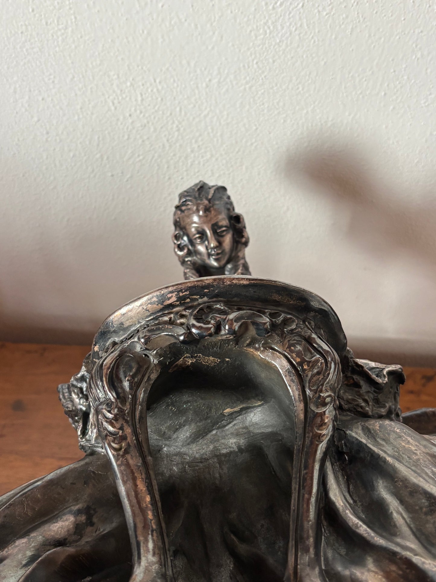 Statua galvanizzata firmata Bruno Tornati – Scultura da centrotavola primo ’900