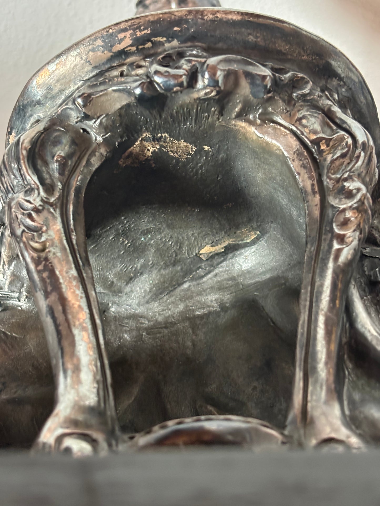 Statua galvanizzata firmata Bruno Tornati – Scultura da centrotavola primo ’900