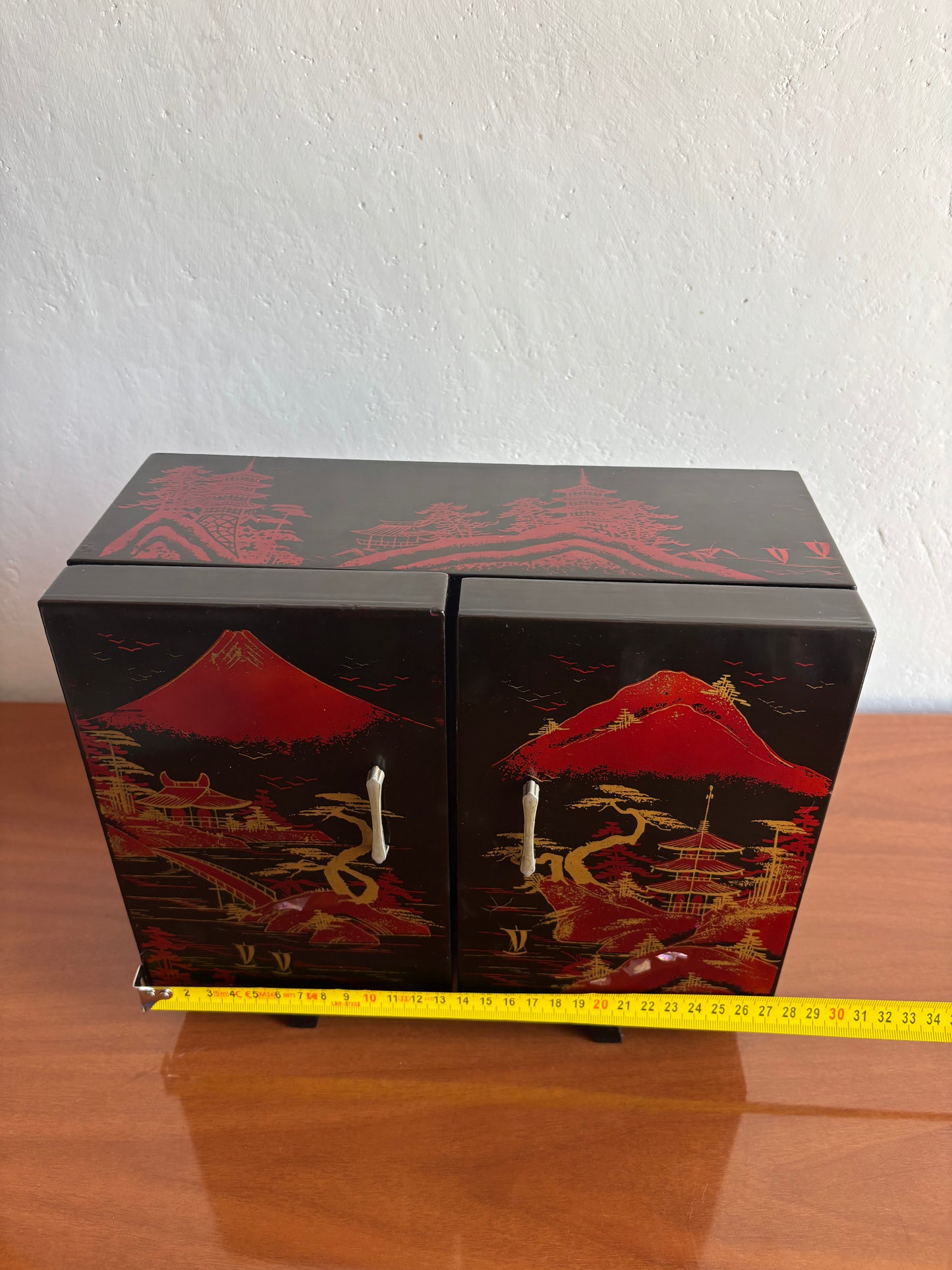 Japanese Bar Cabinet with Music Box and Rotating Geisha