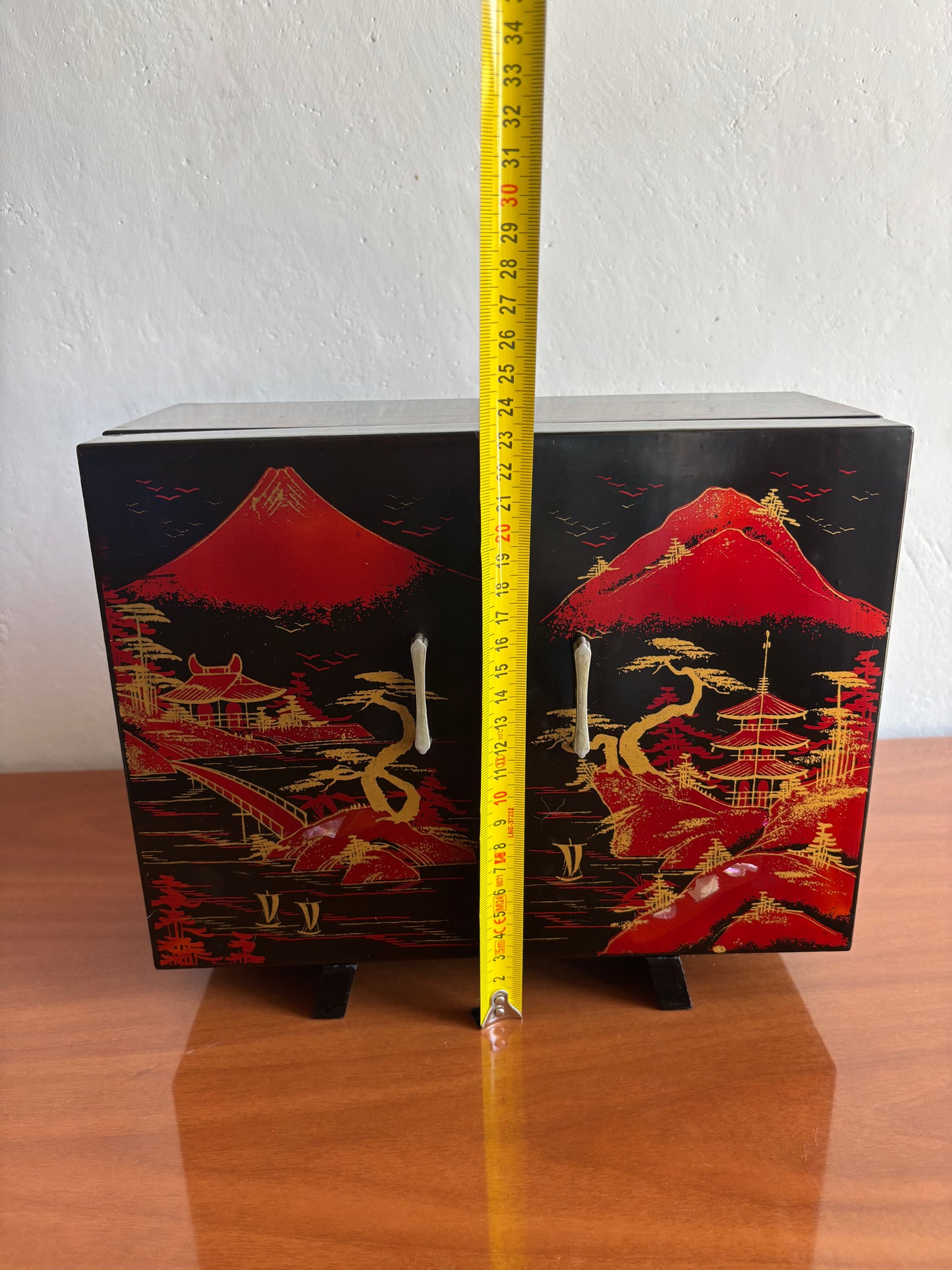Japanese Bar Cabinet with Music Box and Rotating Geisha