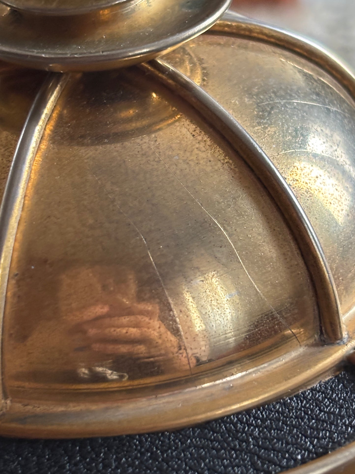 Portasigarette vintage con carillon in metallo e pelle sintetica sostituita, funzionante e restaurato