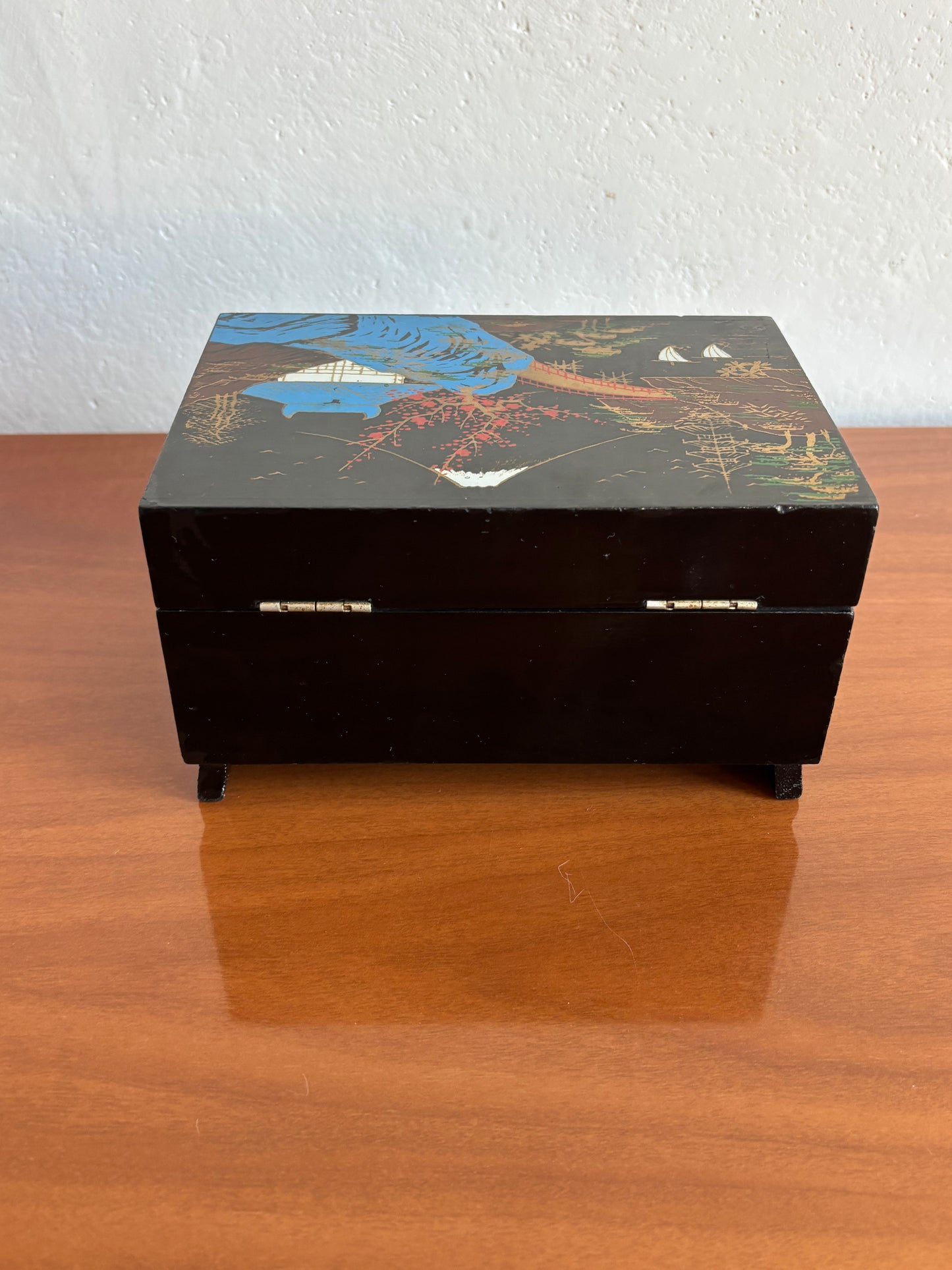 Vintage Japanisches Lack‑Schmuckkästchen mit funktionierendem Spielwerk