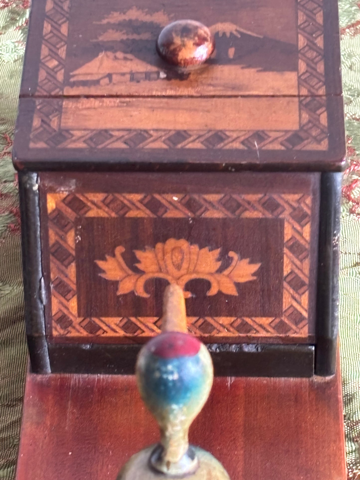 Vintage Wooden Cigarette Holder with Restored Bird – Fully Functional Manual Opening