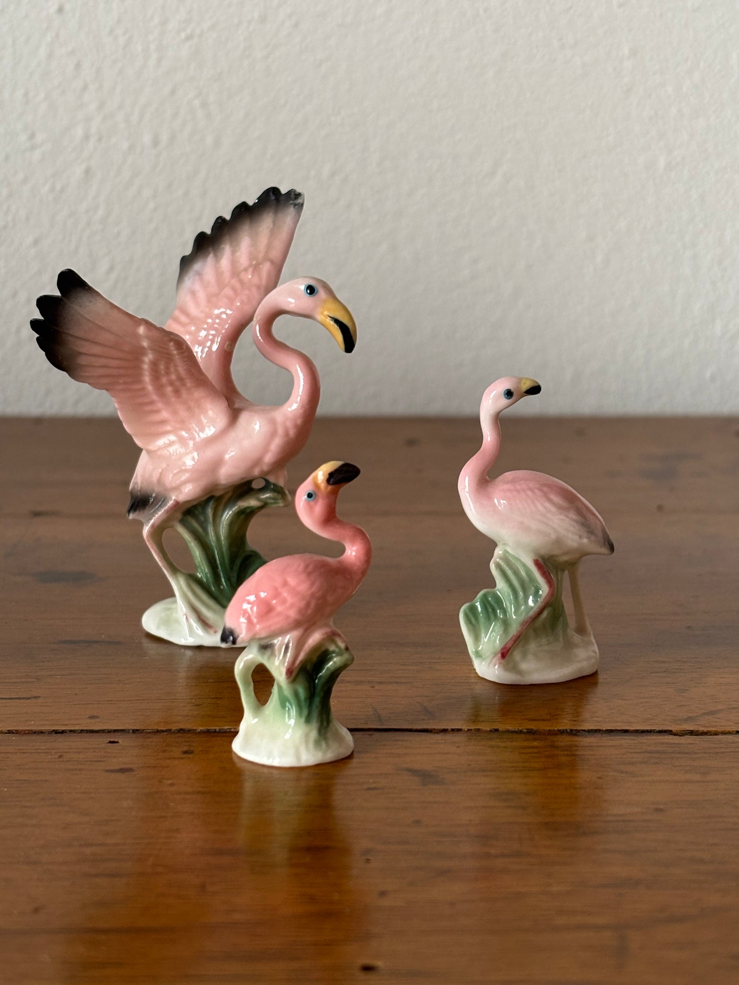 Set di Piccoli Fenicotteri in Ceramica Vintage – XX Secolo