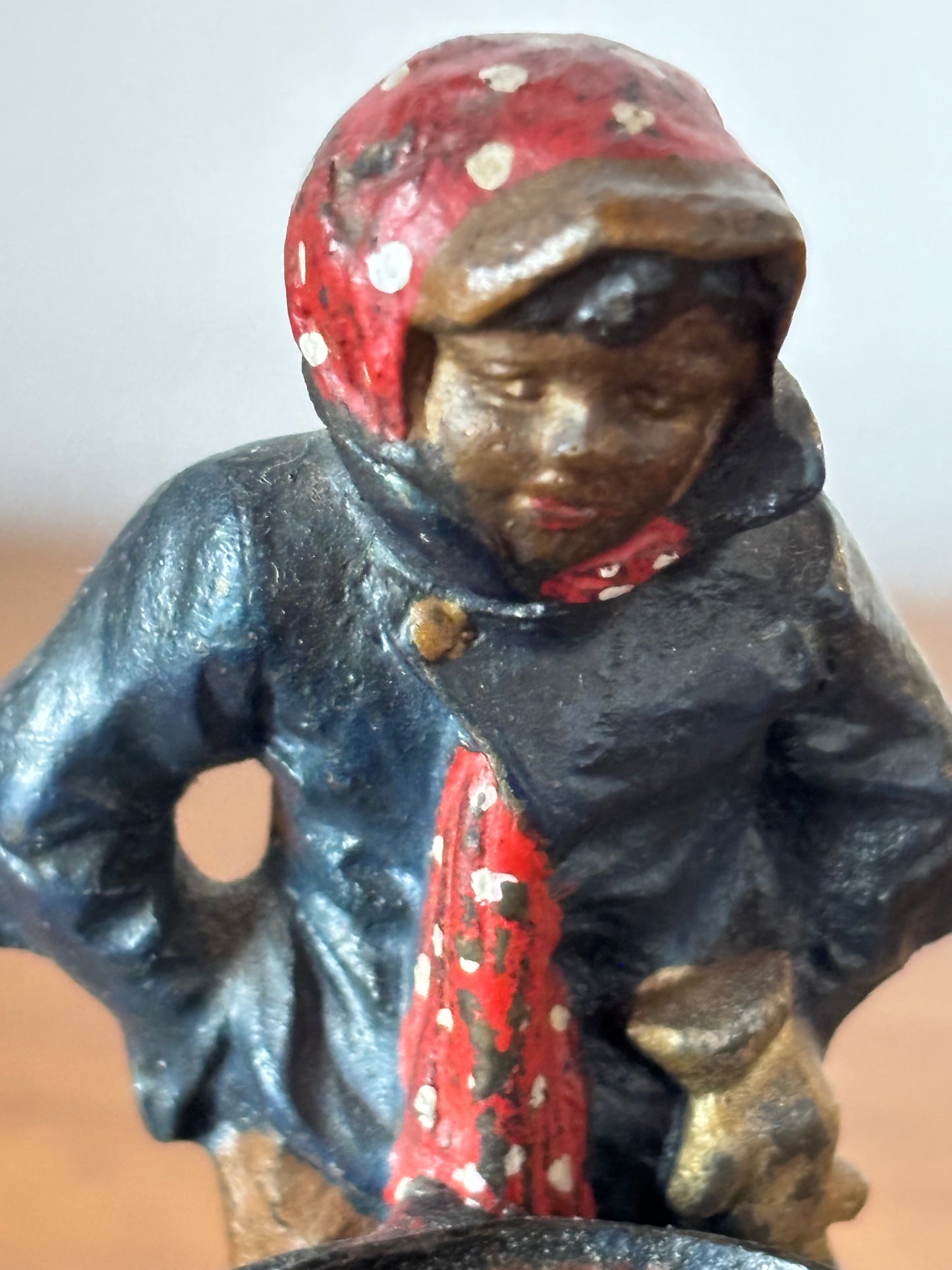 Metal Figurine of a Chestnut Seller on Marble Base – Probable Viennese Attribution, Early 20th Century