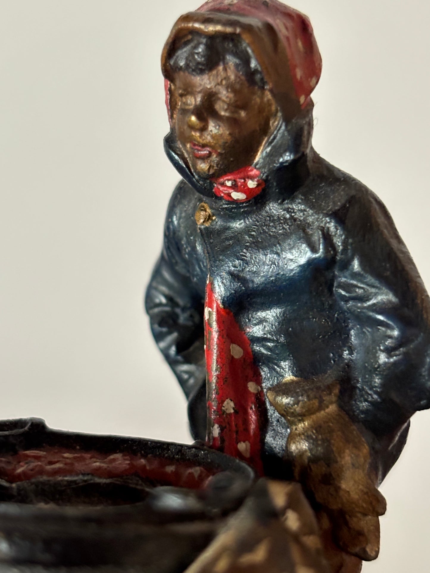 Metal Figurine of a Chestnut Seller on Marble Base – Probable Viennese Attribution, Early 20th Century