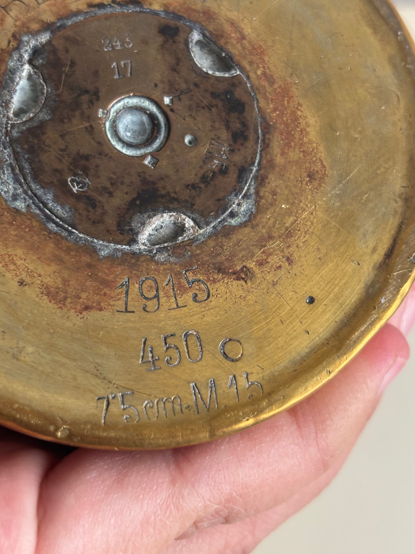 German Shell Case (1915) Converted into a Vase with “Piave 1918” Engraving – Authentic World War I Trench Art