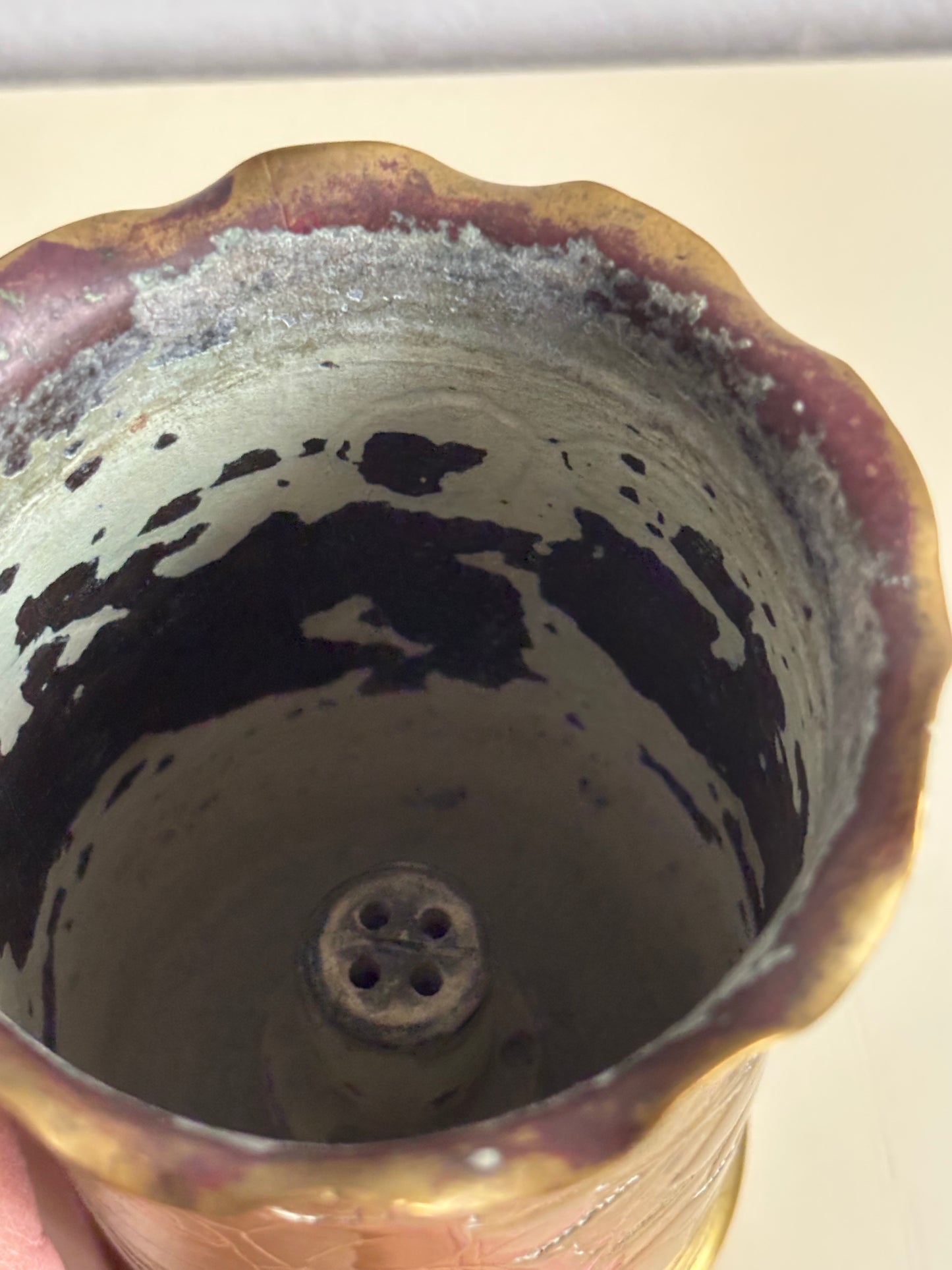 German Shell Case (1915) Converted into a Vase with “Piave 1918” Engraving – Authentic World War I Trench Art