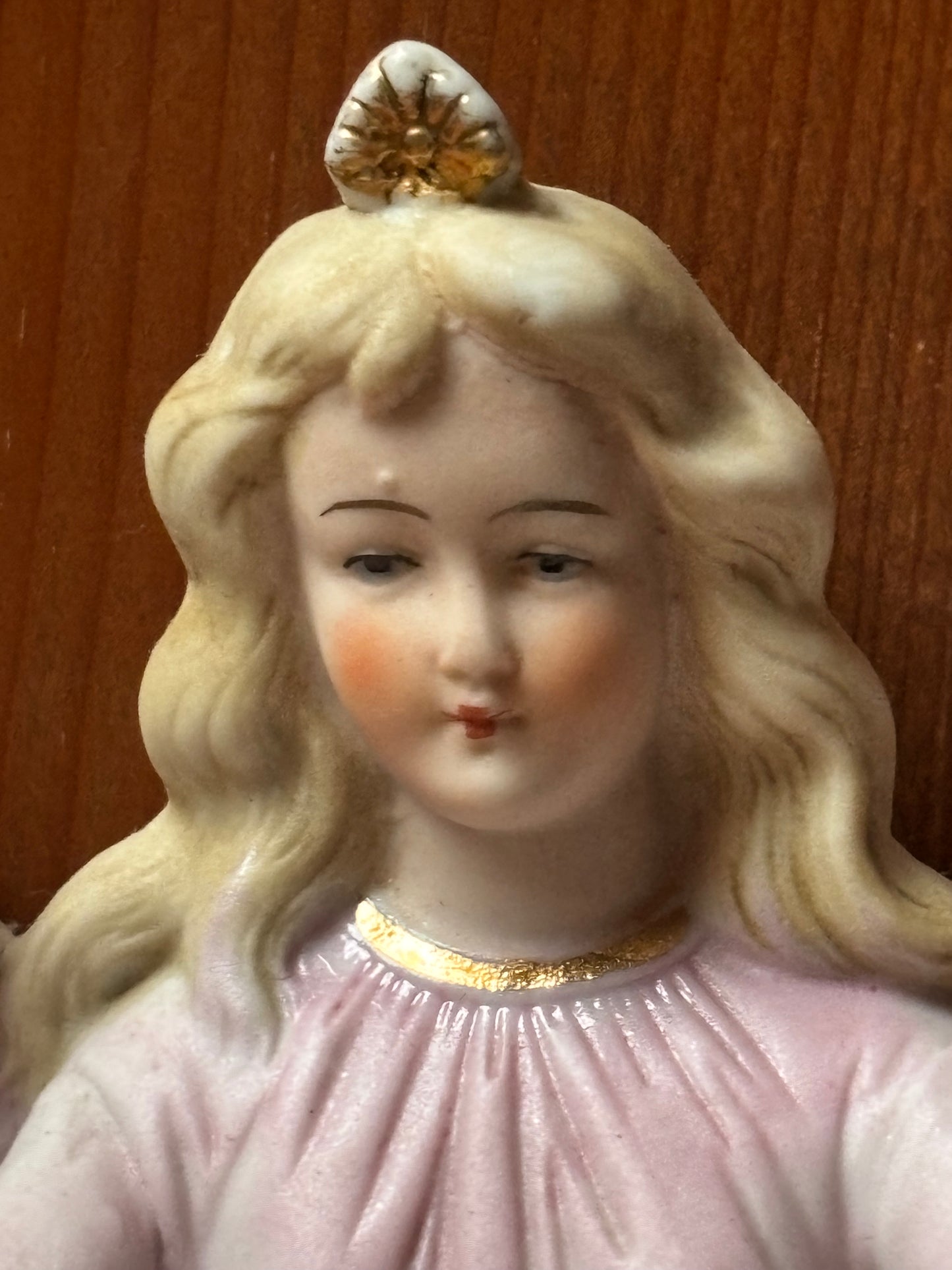 Pair of Biscuit Ceramic Holy Water Fonts with Angels – Early 20th Century