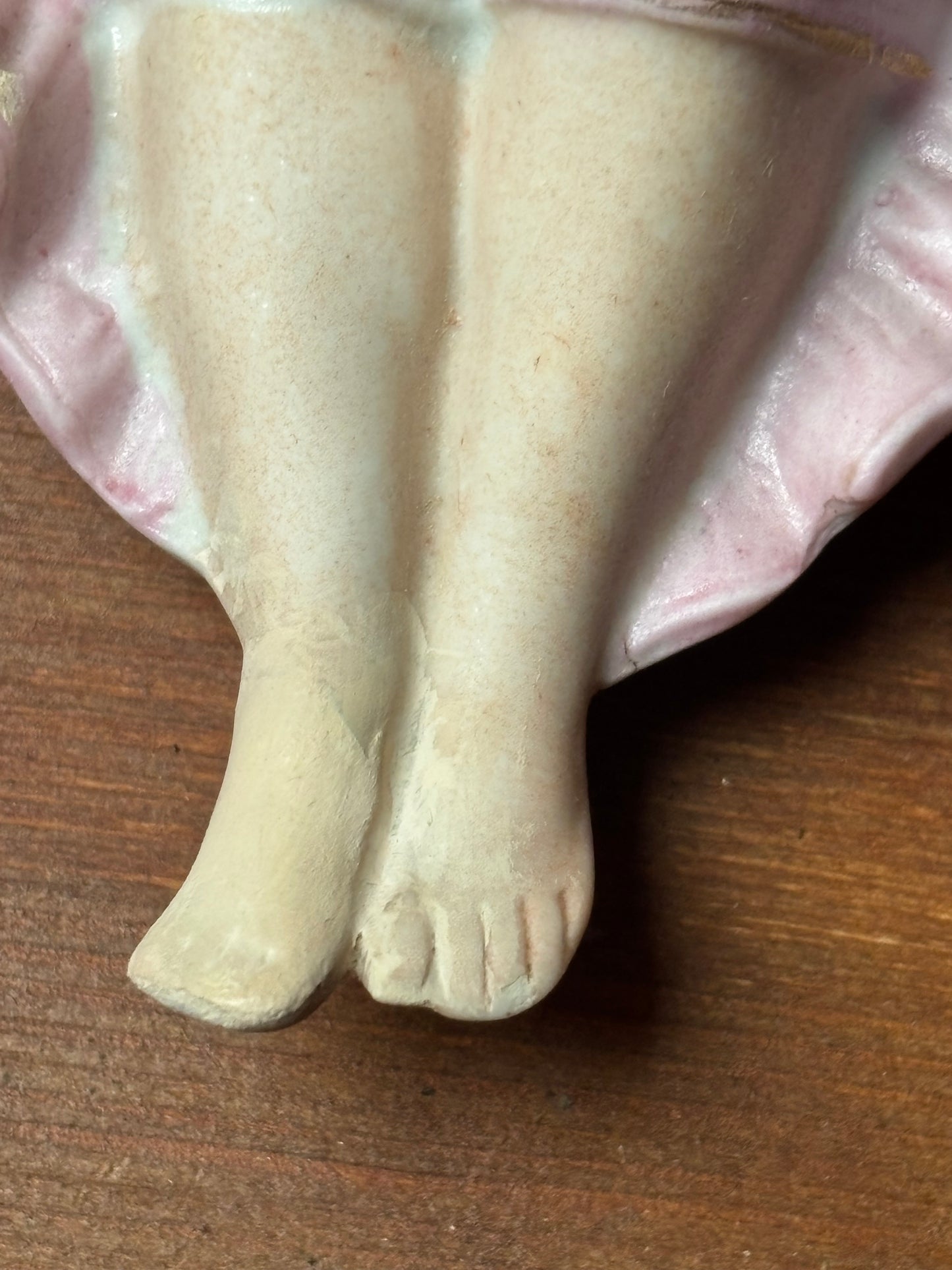 Pair of Biscuit Ceramic Holy Water Fonts with Angels – Early 20th Century