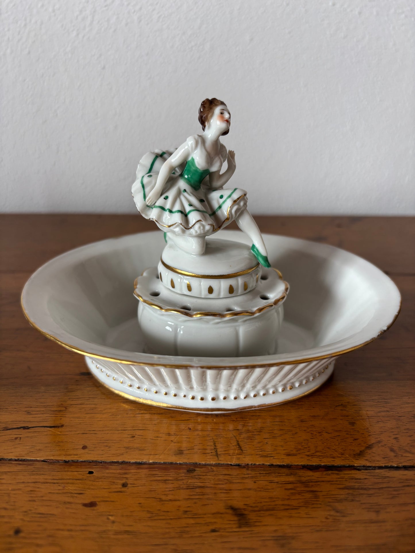 Volkstedt ballerina porcellana antica – vasetto portafiori restaurato da collezione