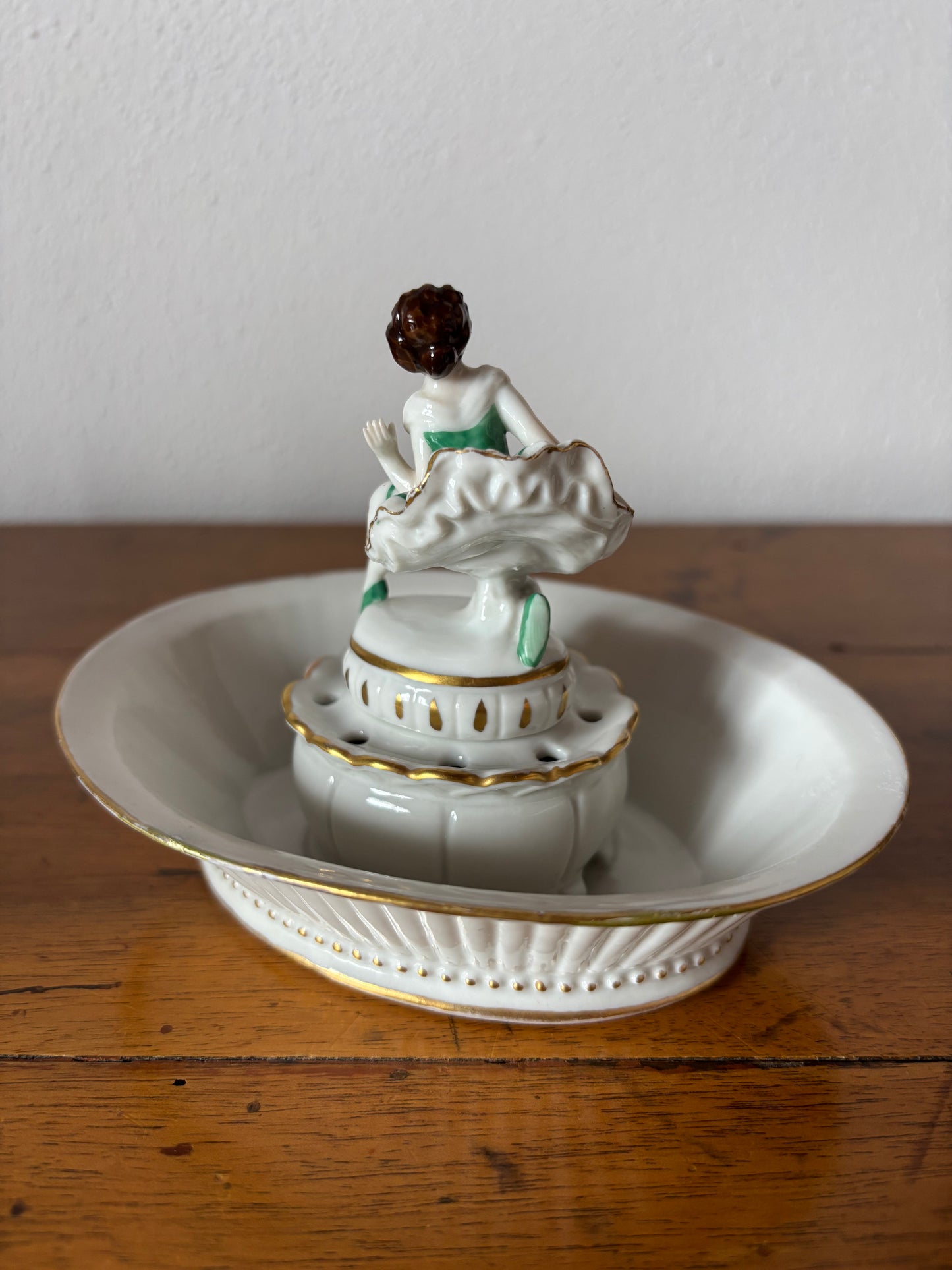 Volkstedt ballerina porcellana antica – vasetto portafiori restaurato da collezione