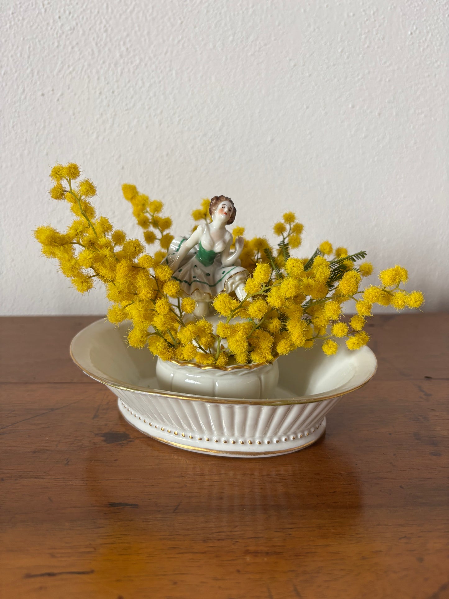 Volkstedt ballerina porcellana antica – vasetto portafiori restaurato da collezione