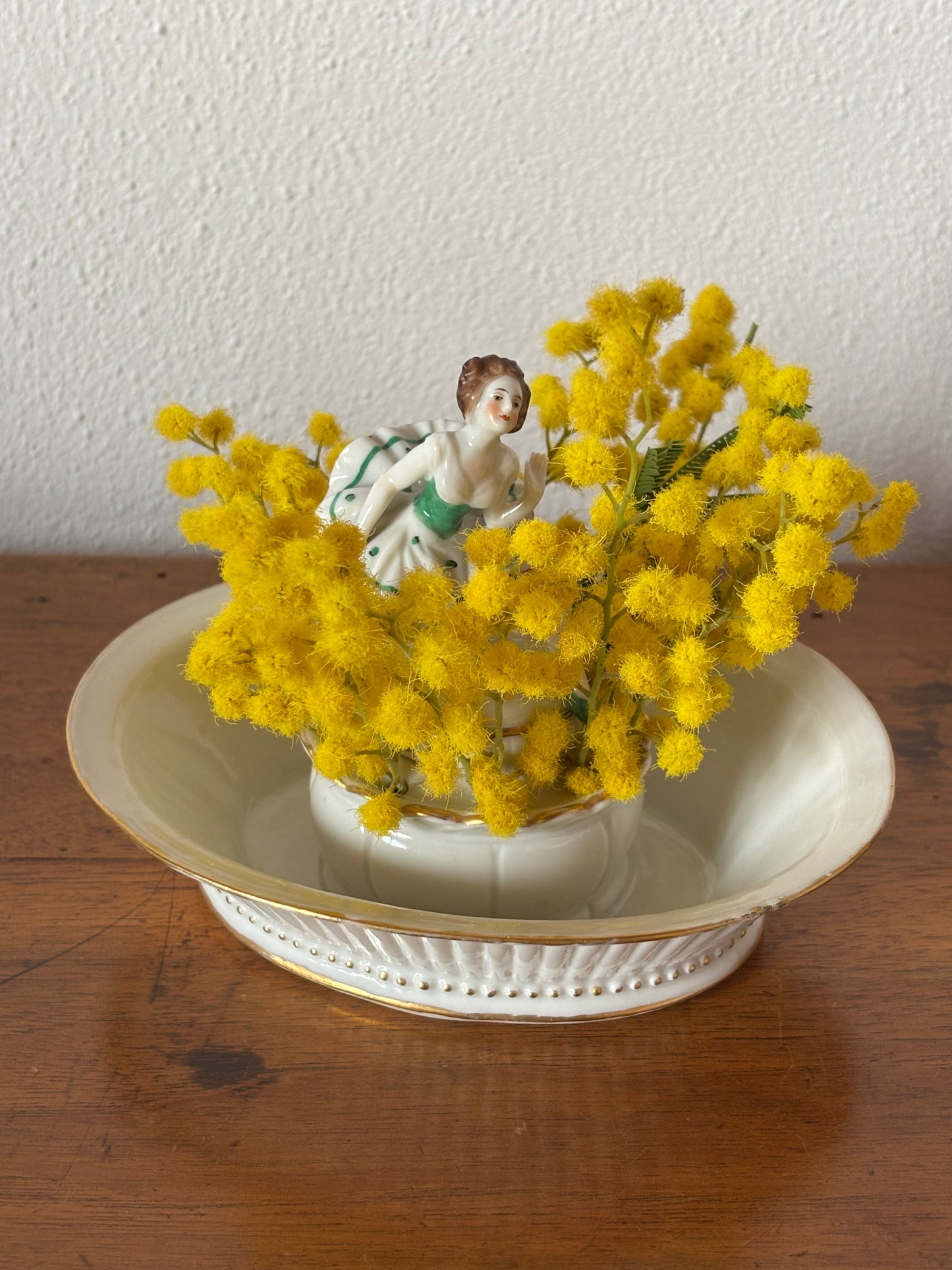 Volkstedt ballerina porcellana antica – vasetto portafiori restaurato da collezione
