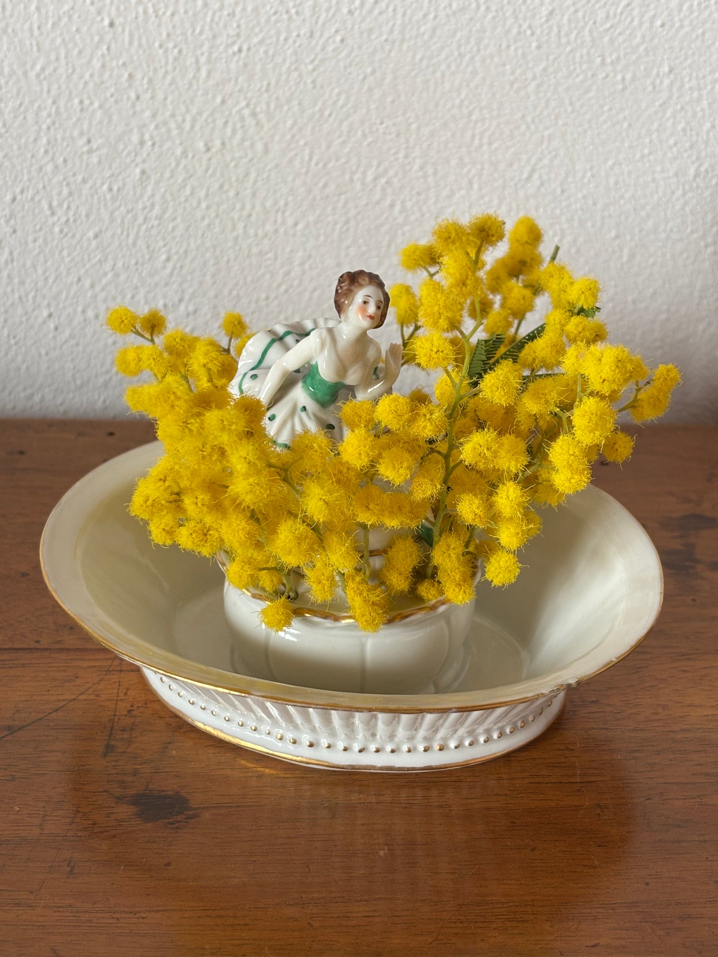 Volkstedt ballerina porcellana antica – vasetto portafiori restaurato da collezione