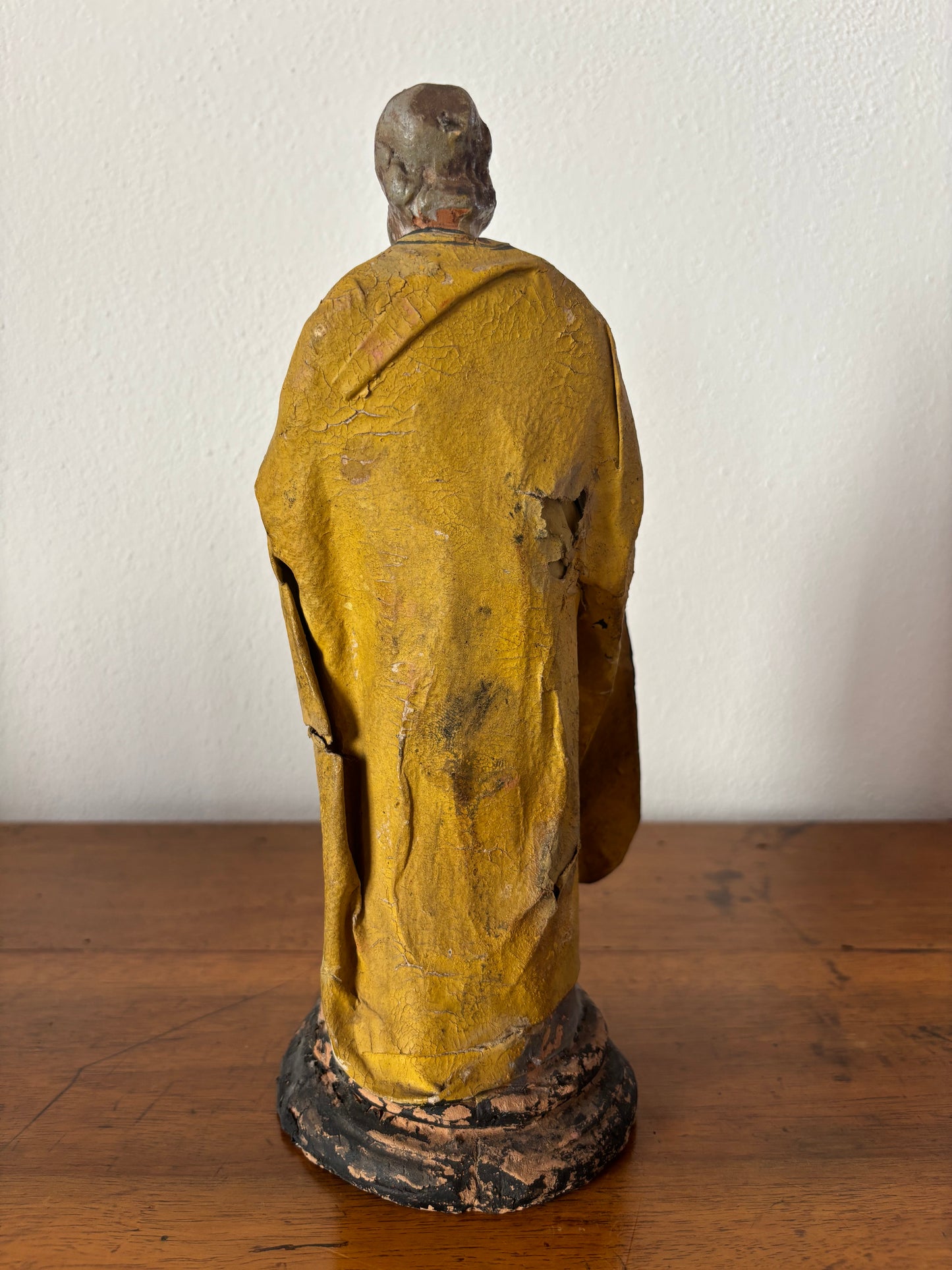 Statuina di San Giuseppe in terracotta con abiti in cartapesta
