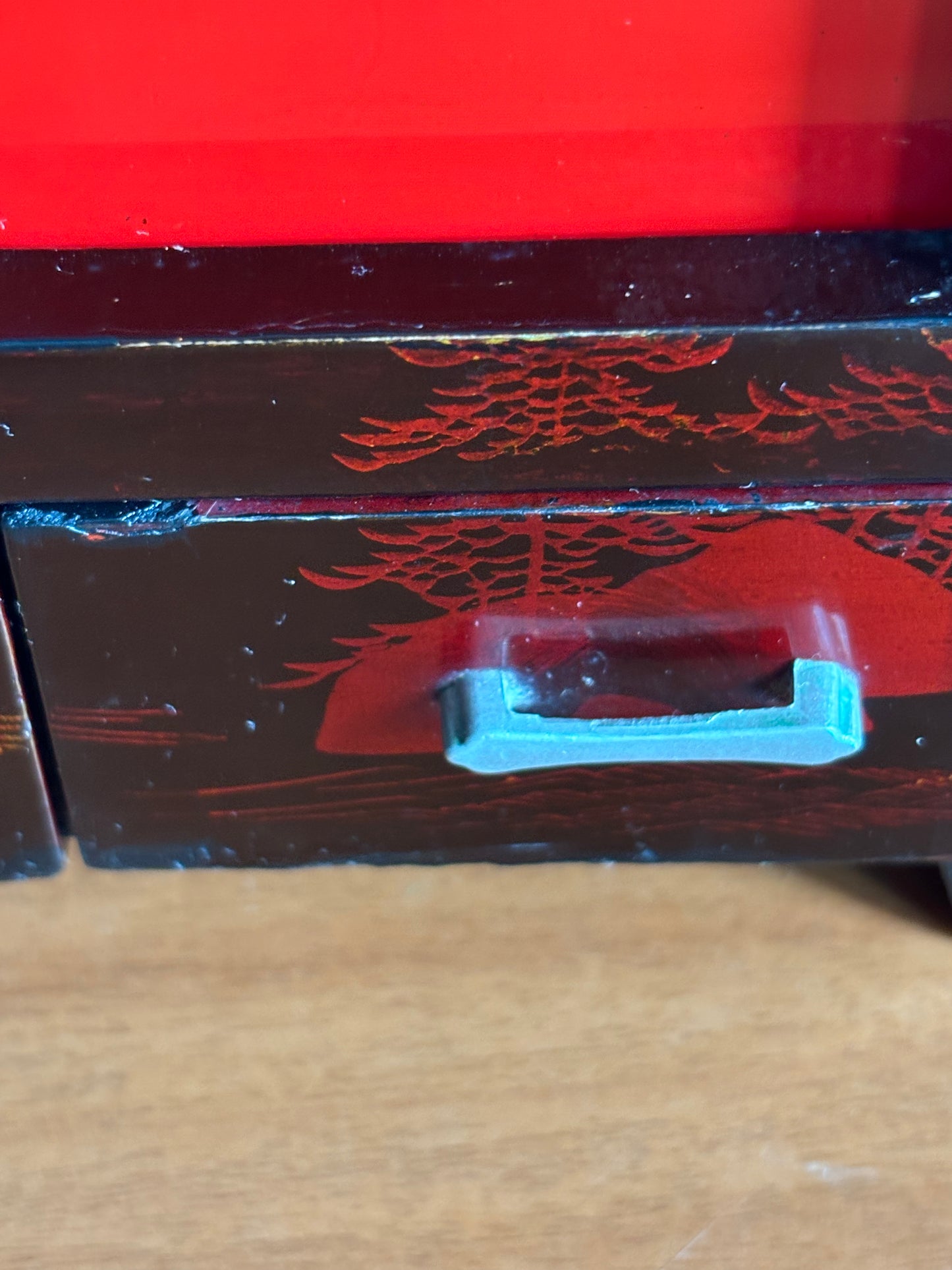 Vintage Japanese Jewelry Box with Music Box, Rotating Ballerina, Animated Bird and Working Lights