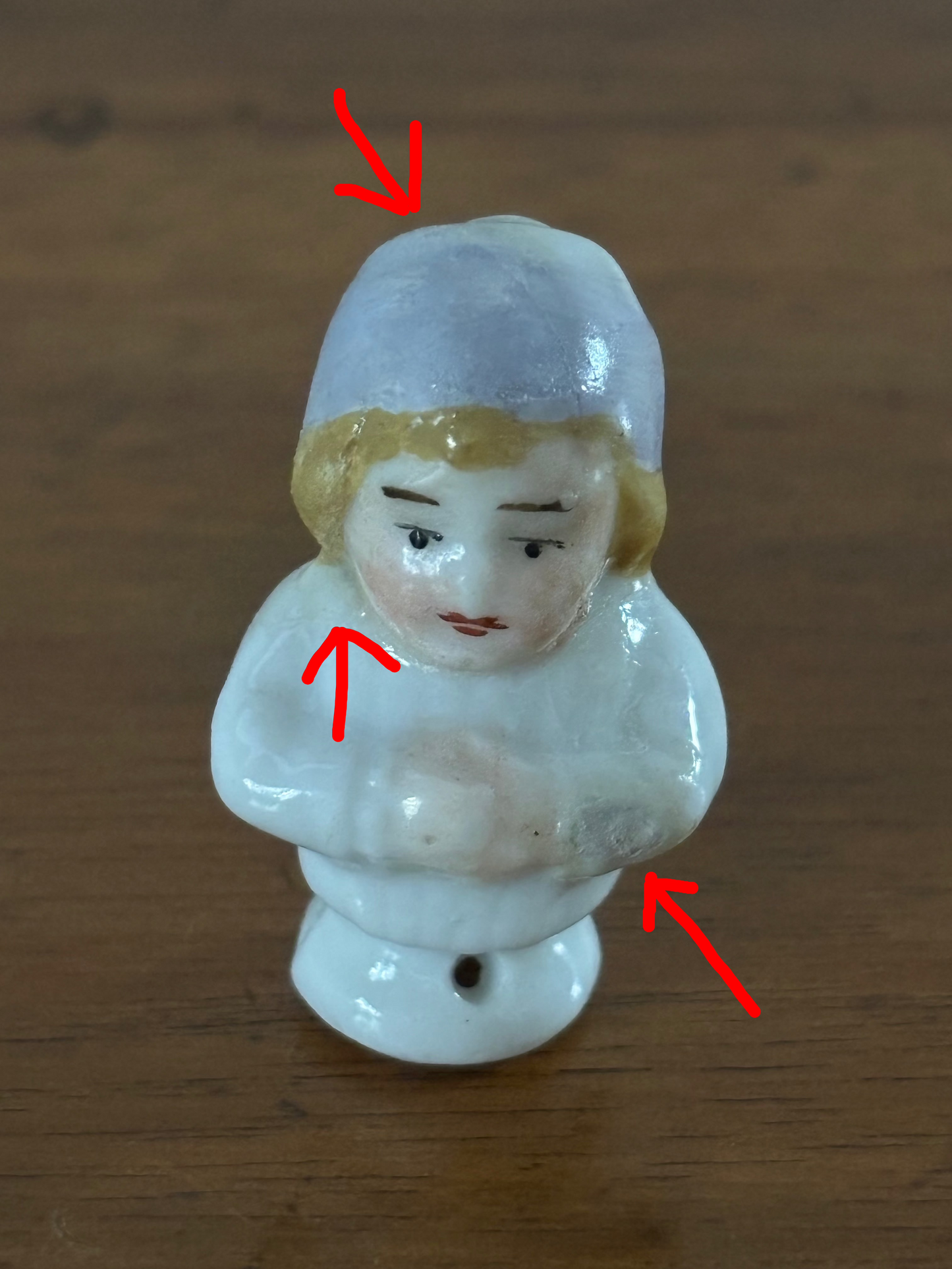 Half doll in miniatura vintage