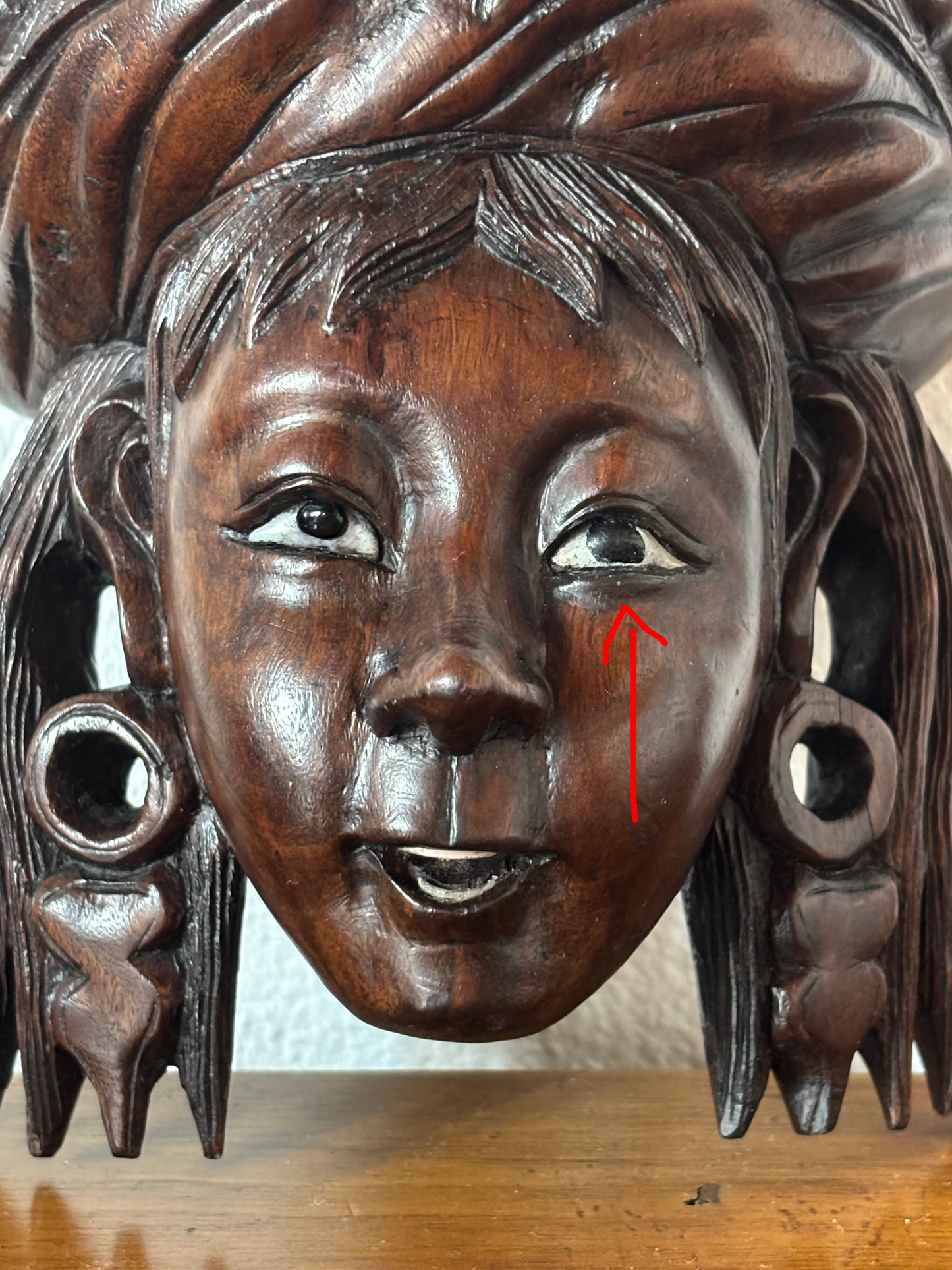 Maschera cinese vintage- Artigianato Tradizionale Restaurato