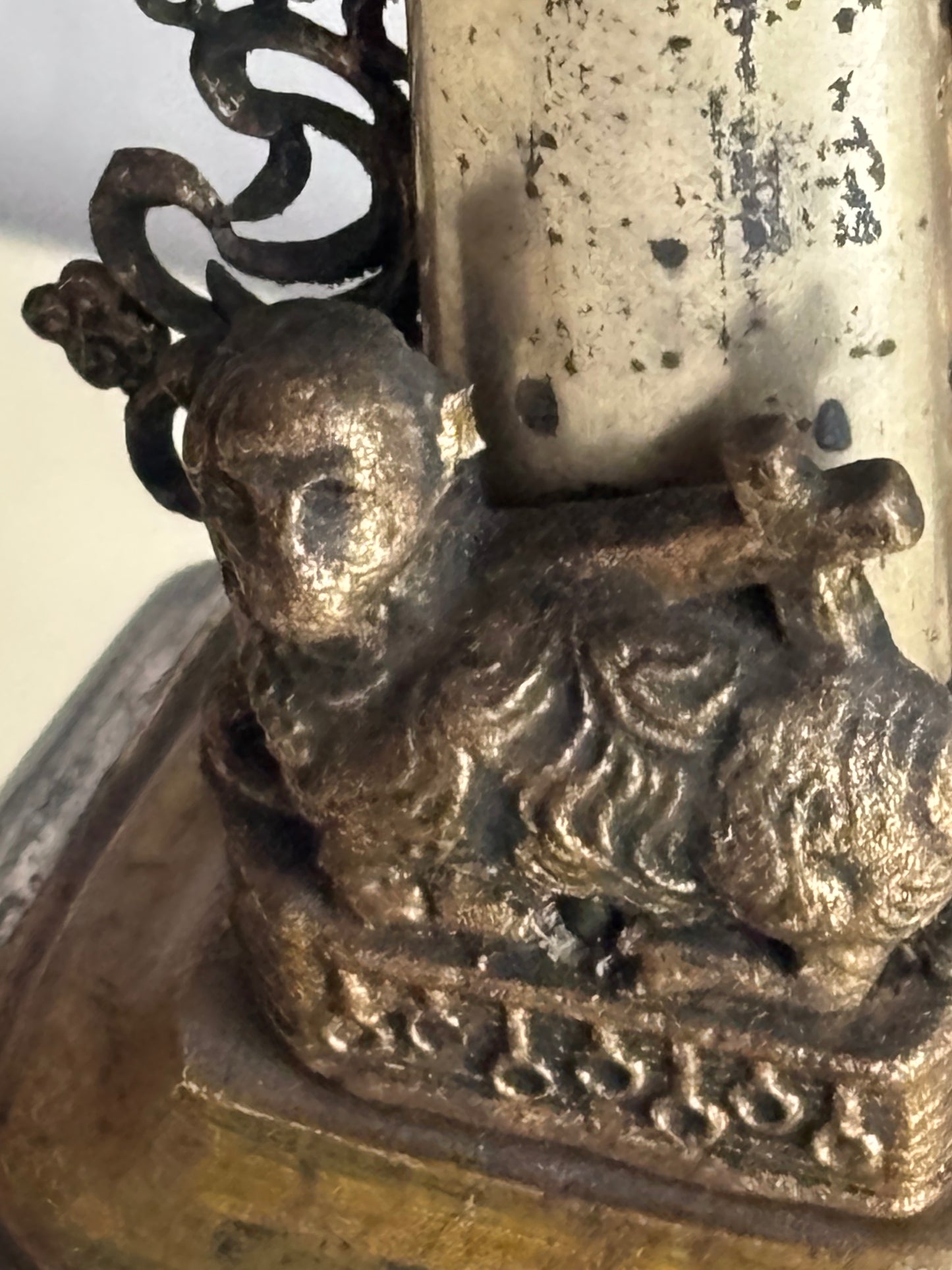 Antique Wooden Table Crucifix with Biscuit Ceramic Christ – Decorative and Devotional