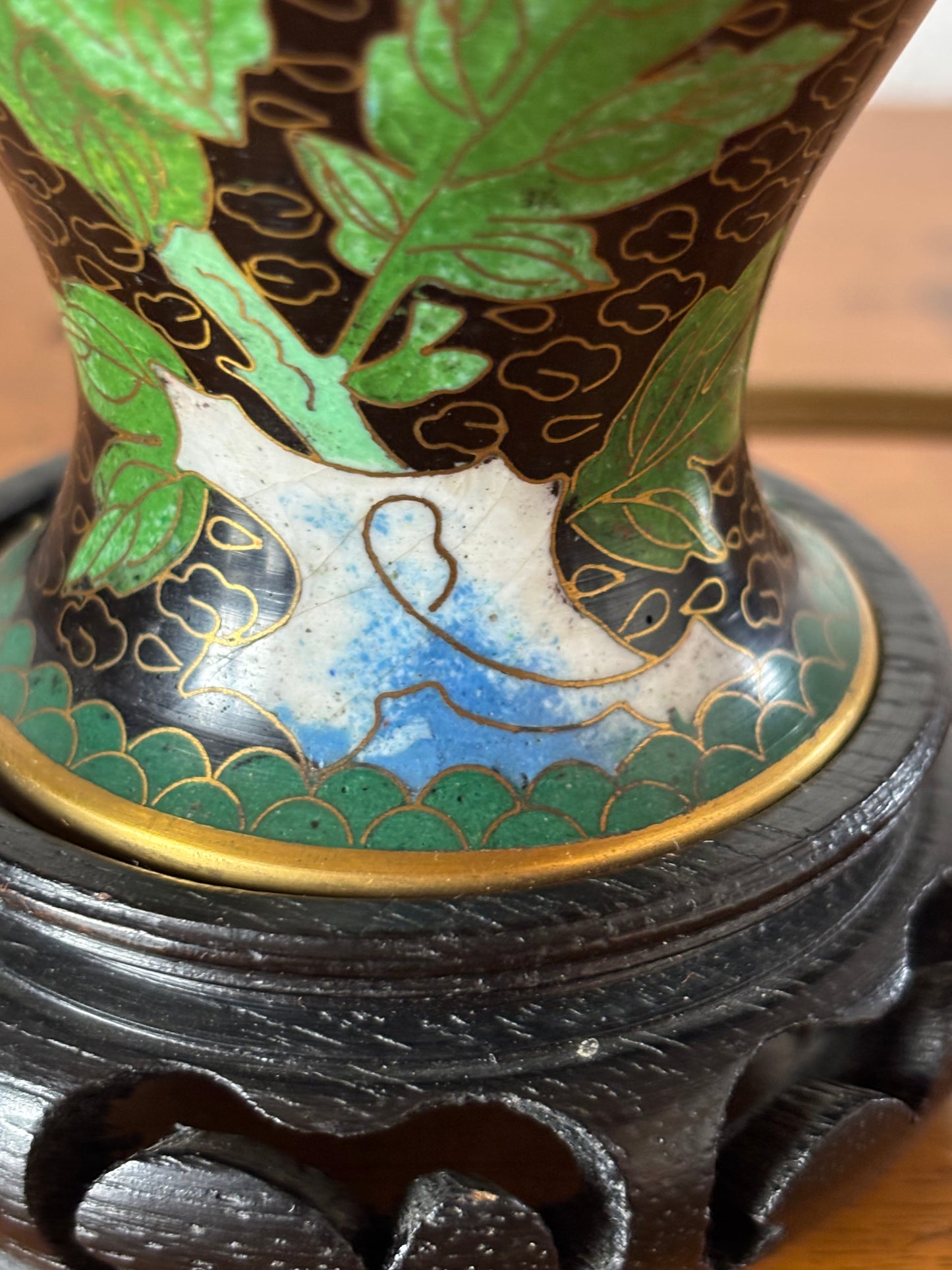 Lampada Cinese Vintage in Cloisonné