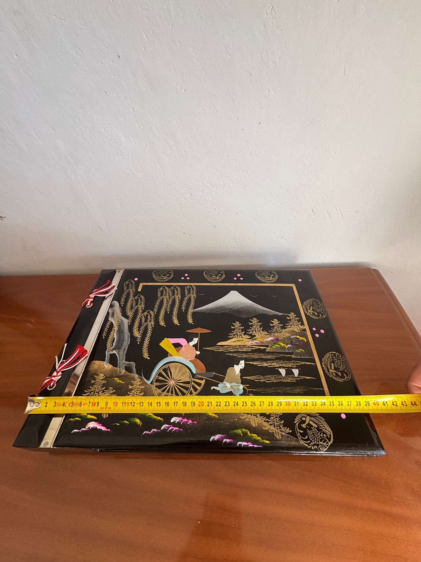 Japanese Lacquer Photo Album with Musical Music Box
