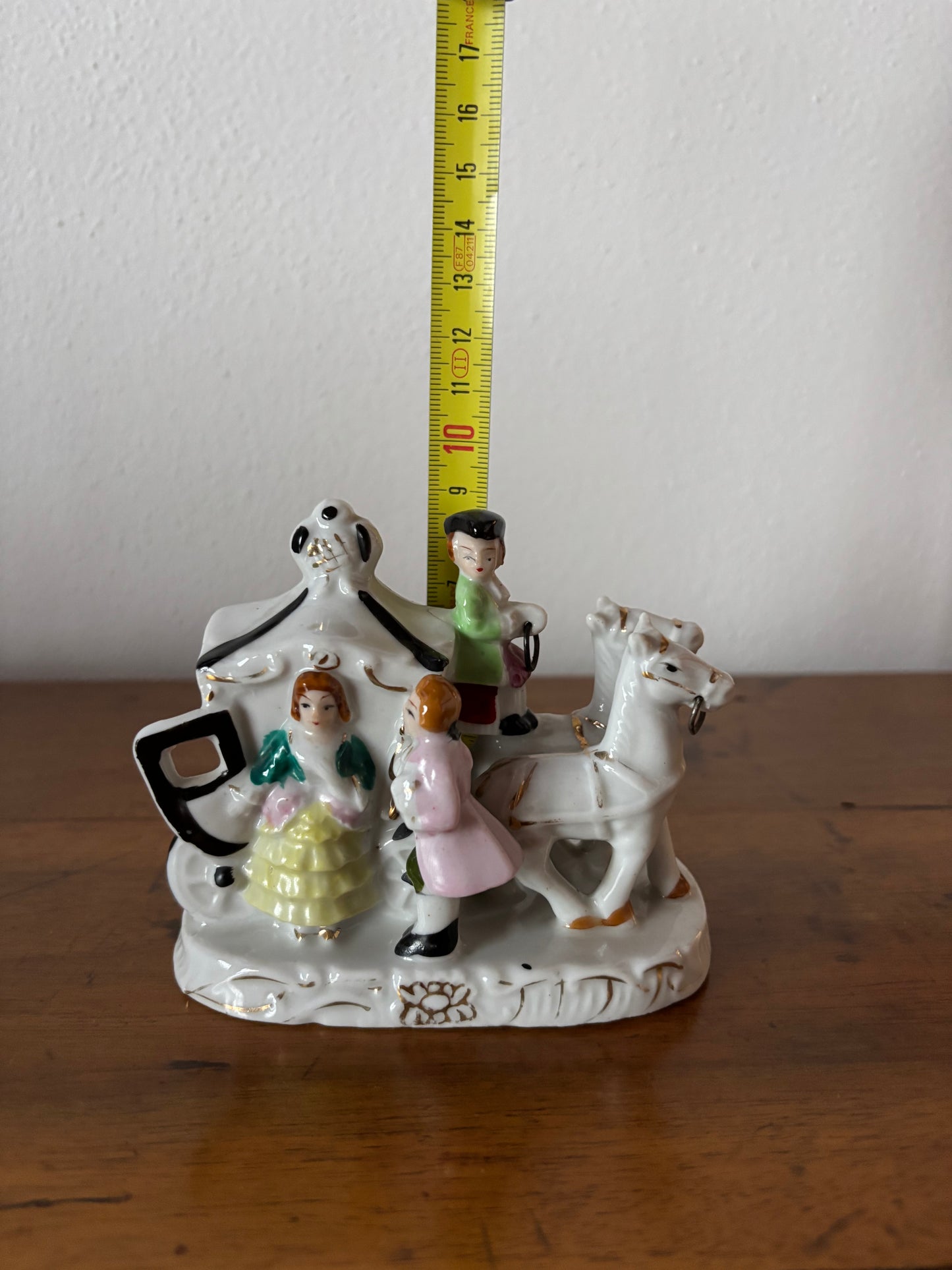 Oggetto Vintage in Ceramica – Scena di Discesa da Carrozza