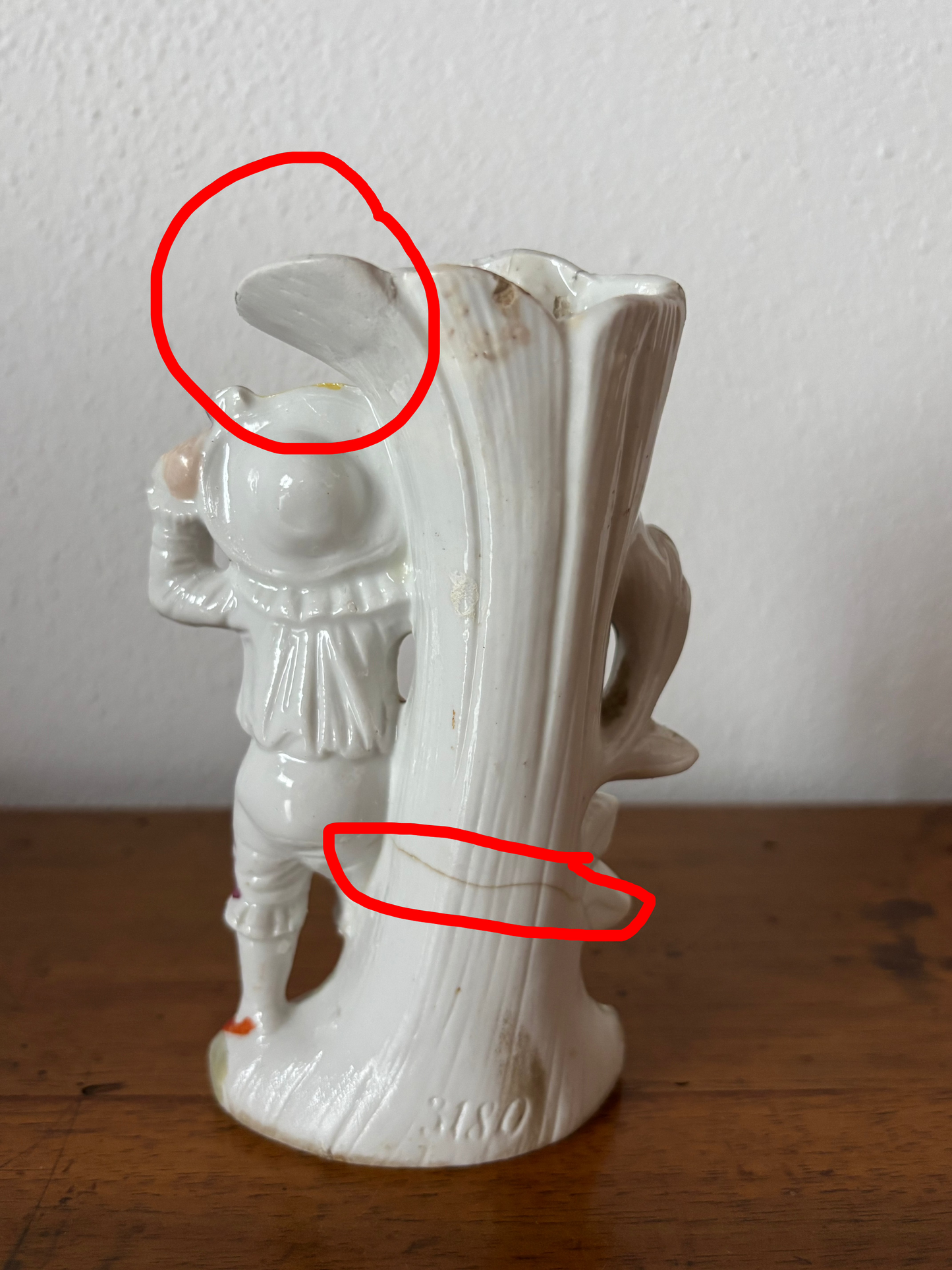 Vasetto in Ceramica Vintage con Bambino e Fiore – Oggetto Decorativo Restaurato