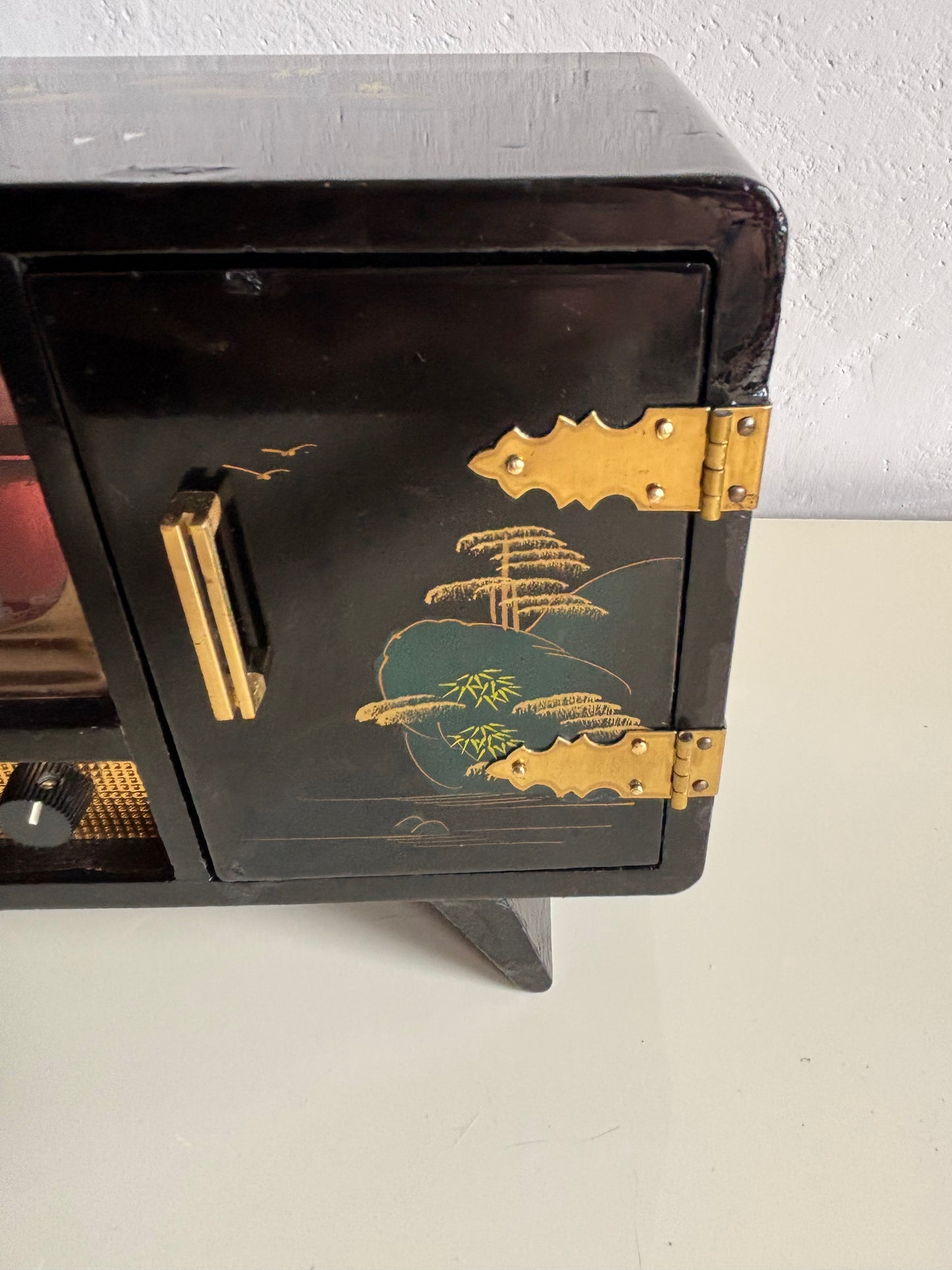 Portagioie giapponese vintage con carillon – modello televisore con ballerina magnetica