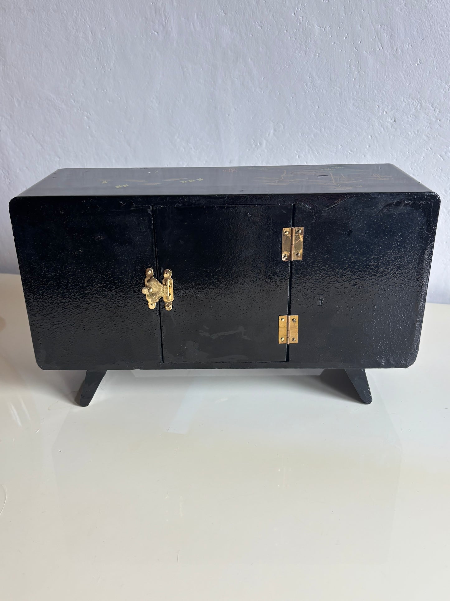 Portagioie giapponese vintage con carillon – modello televisore con ballerina magnetica