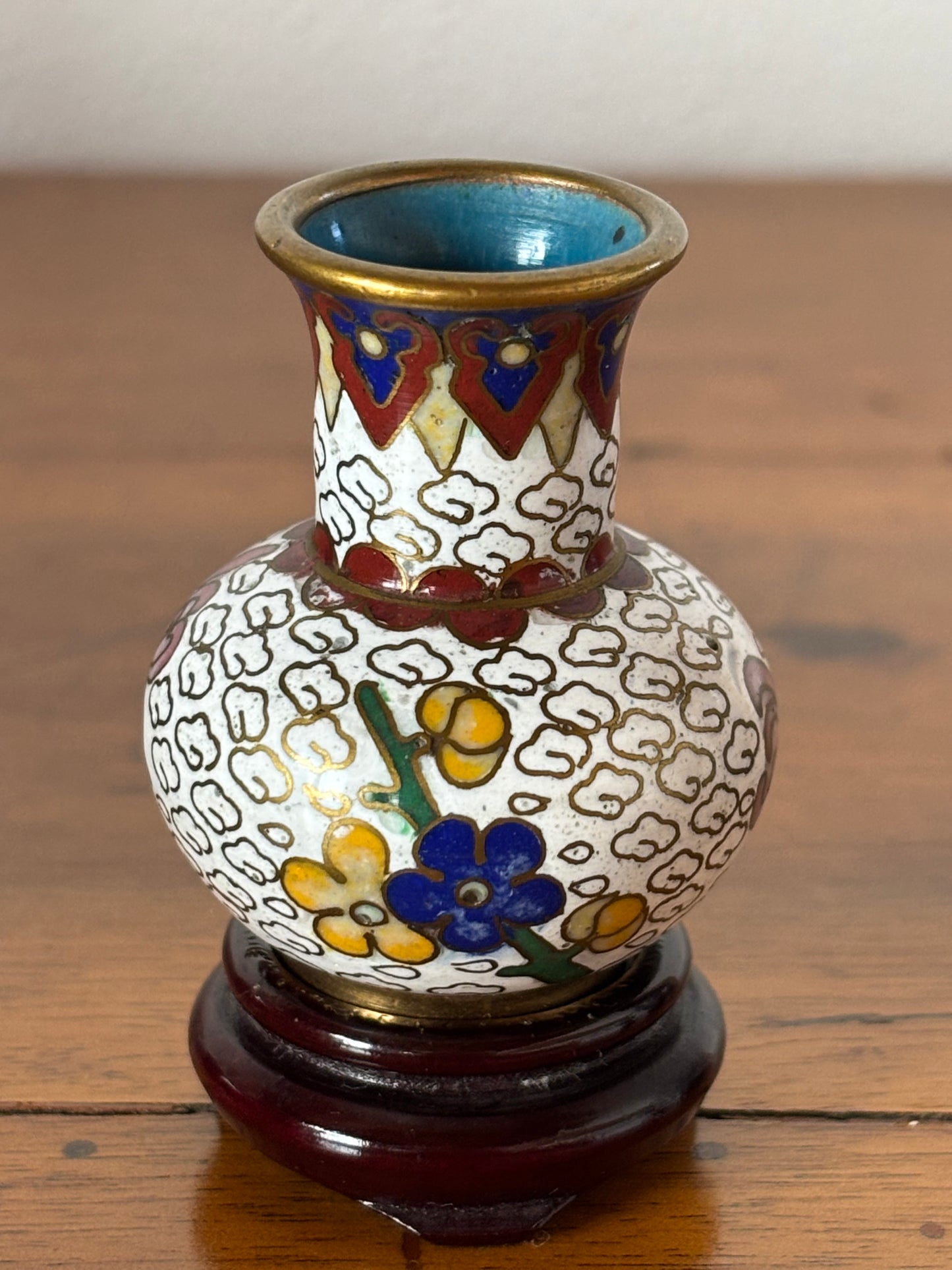 Set di vasi cinesi in miniatura cloisonné