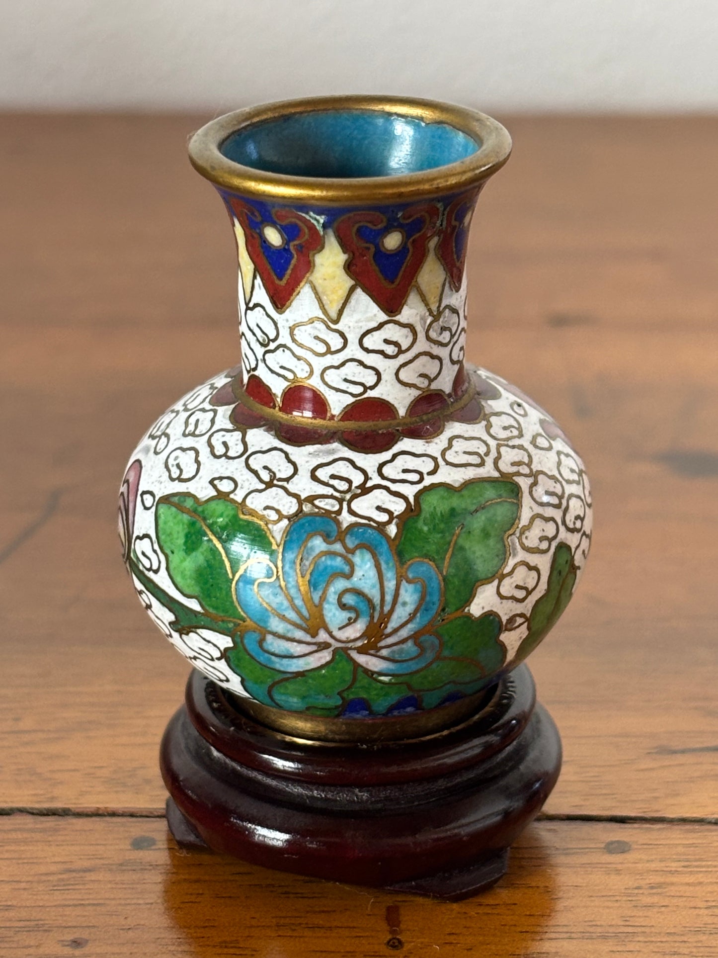 Set di vasi cinesi in miniatura cloisonné