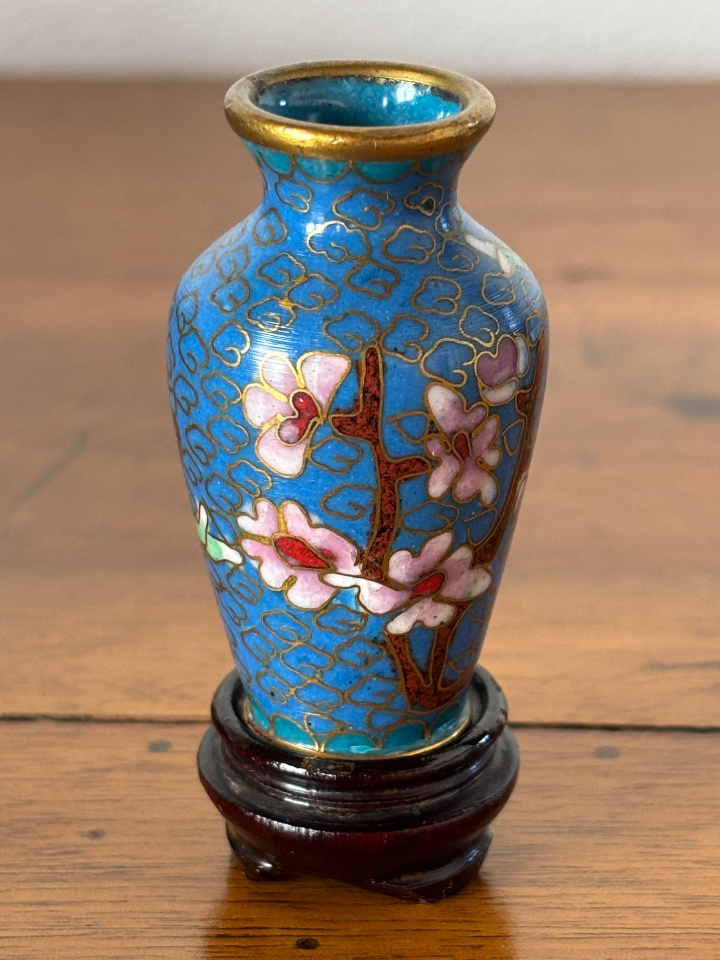 Set di vasi cinesi in miniatura cloisonné
