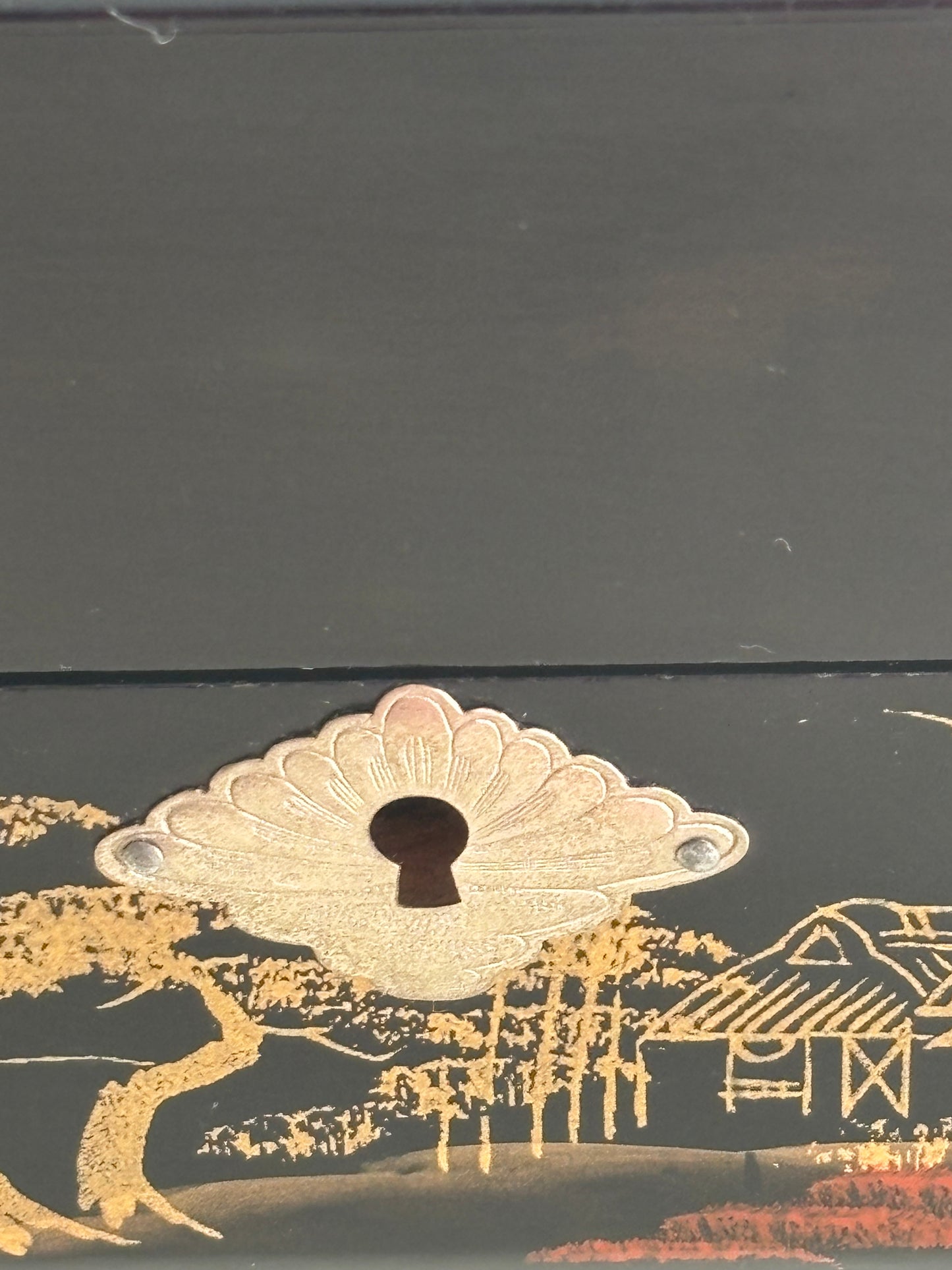 Portagioie giapponese vintage con carillon e coppia di ballerini