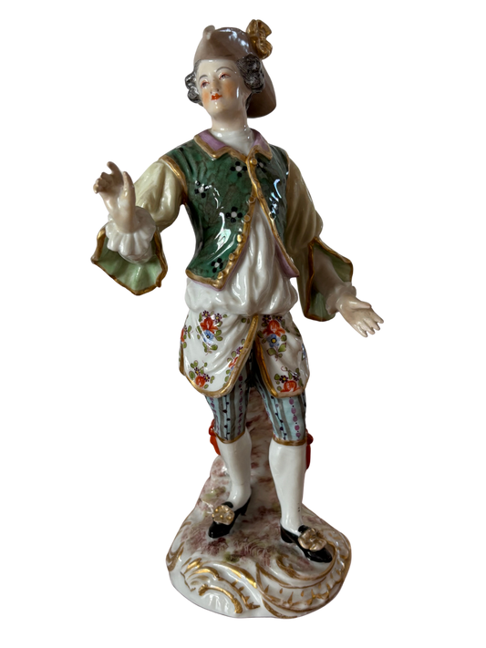 Statuina in ceramica con marchio JB coronato