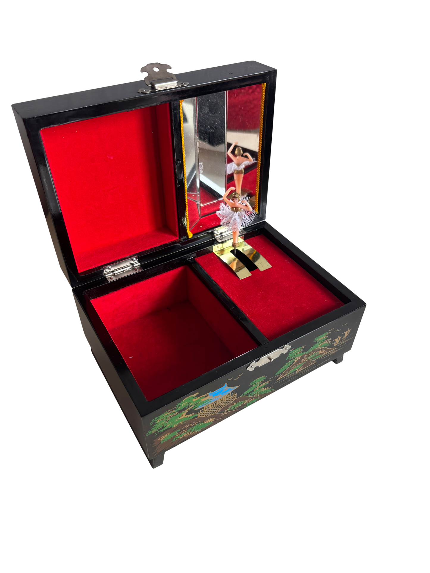 Portagioie giapponese vintage con carillon e ballerina